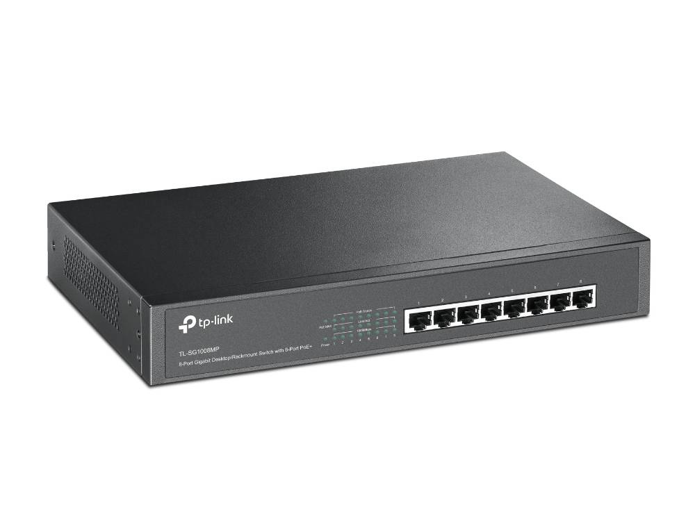 Rca Informatique - image du produit : 8-PORT GIGABIT DSKTP POE SWTCH 802.3AT 126W POE 1U 13IN