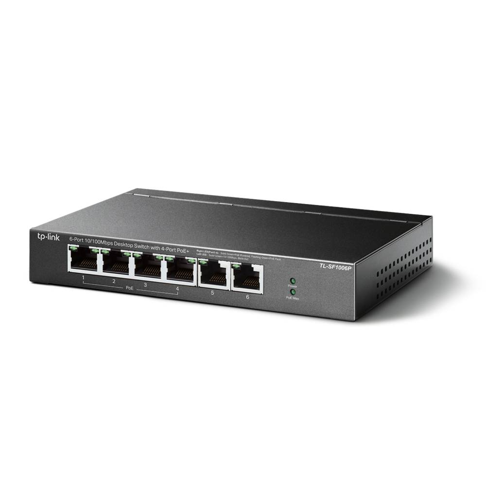 Rca Informatique - image du produit : 6-PORT 10/100 MBPS DESKTOP SWITCH WITH 4-PORT POE+