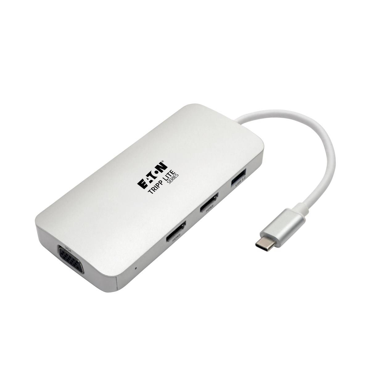 Rca Informatique - image du produit : USB-C DOCKING STATION TYPE-C X2 HDMI+VGA THUNDERB 3 PD CHARGE