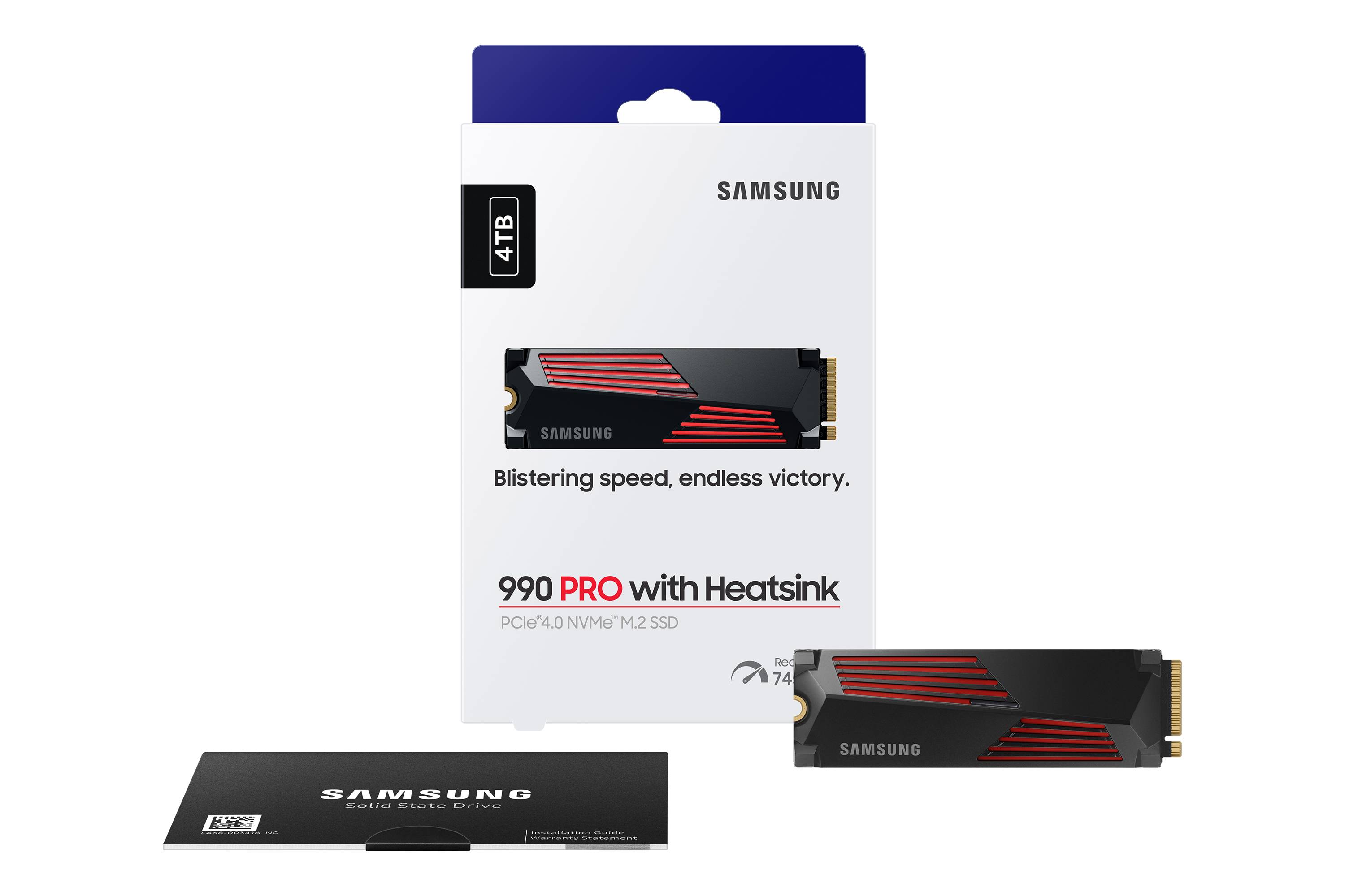 Rca Informatique - image du produit : SSD 4TB 990 PRO PCIE 4.0 X4 NVME 2.0 M.2 2280 +HEATSINK