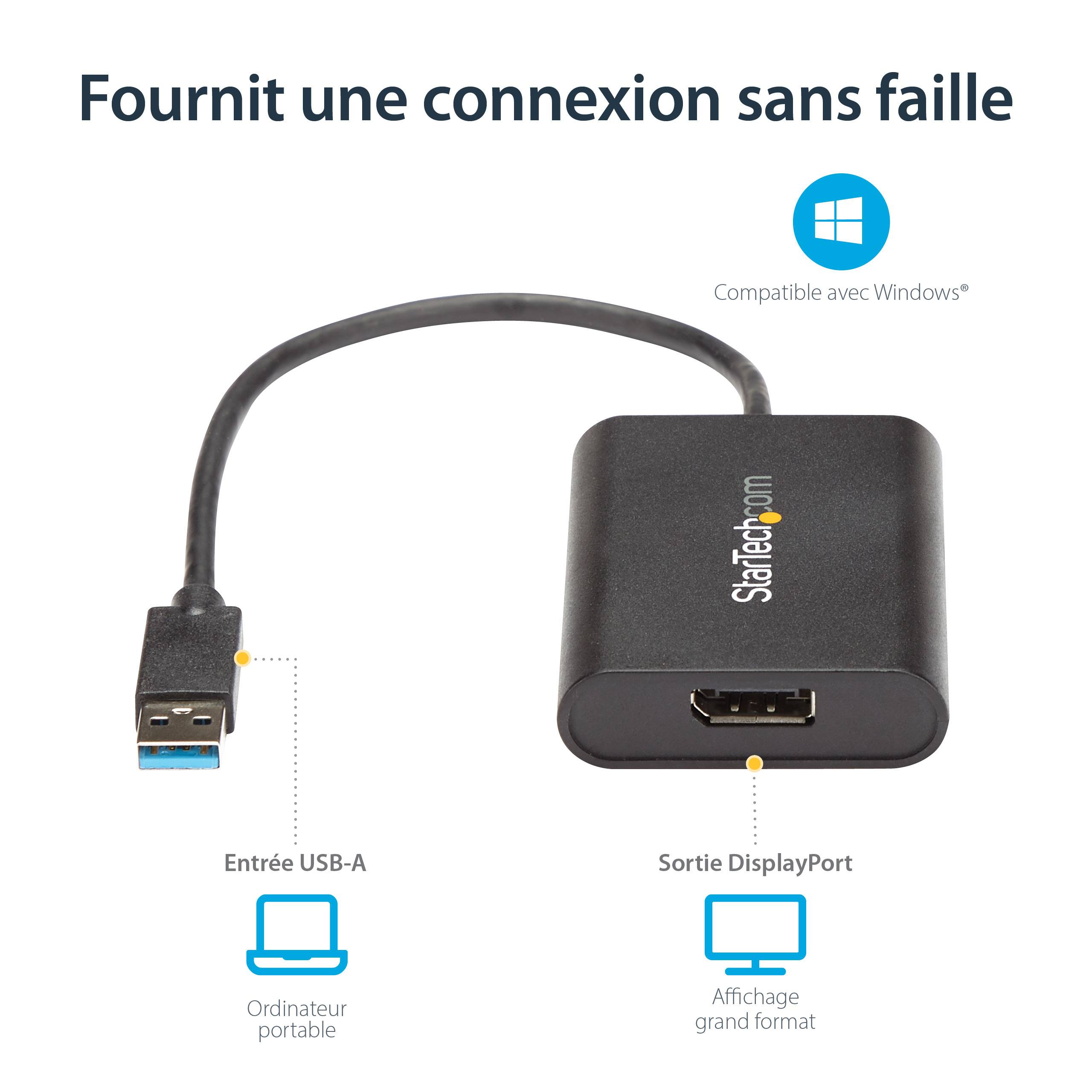 Rca Informatique - image du produit : USB TO DP 4K VIDEO CARD - USB 3.0 TO DISPLAYPORT ADAPTER - 4K