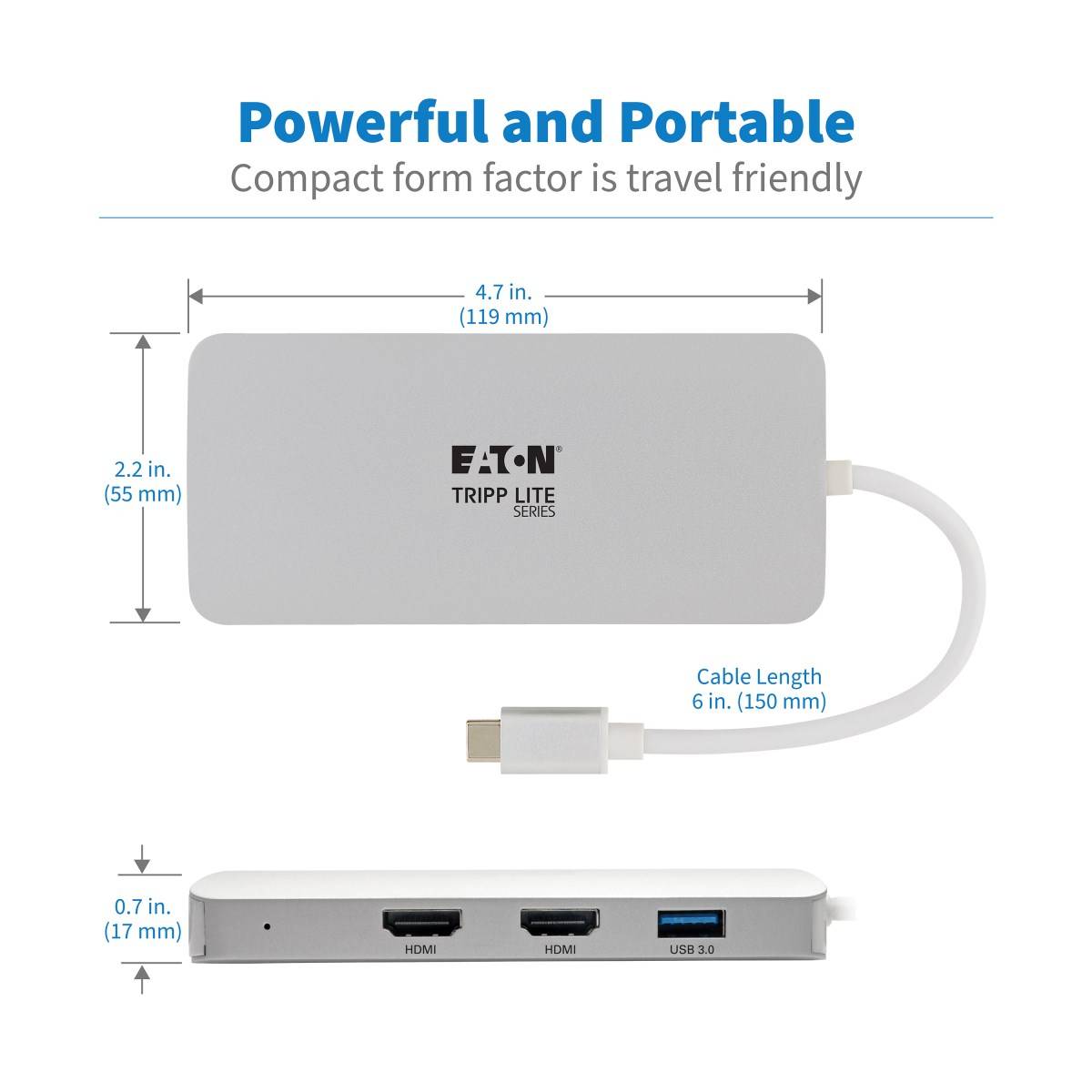 Rca Informatique - image du produit : USB-C DOCKING STATION TYPE-C X2 HDMI+VGA THUNDERB 3 PD CHARGE