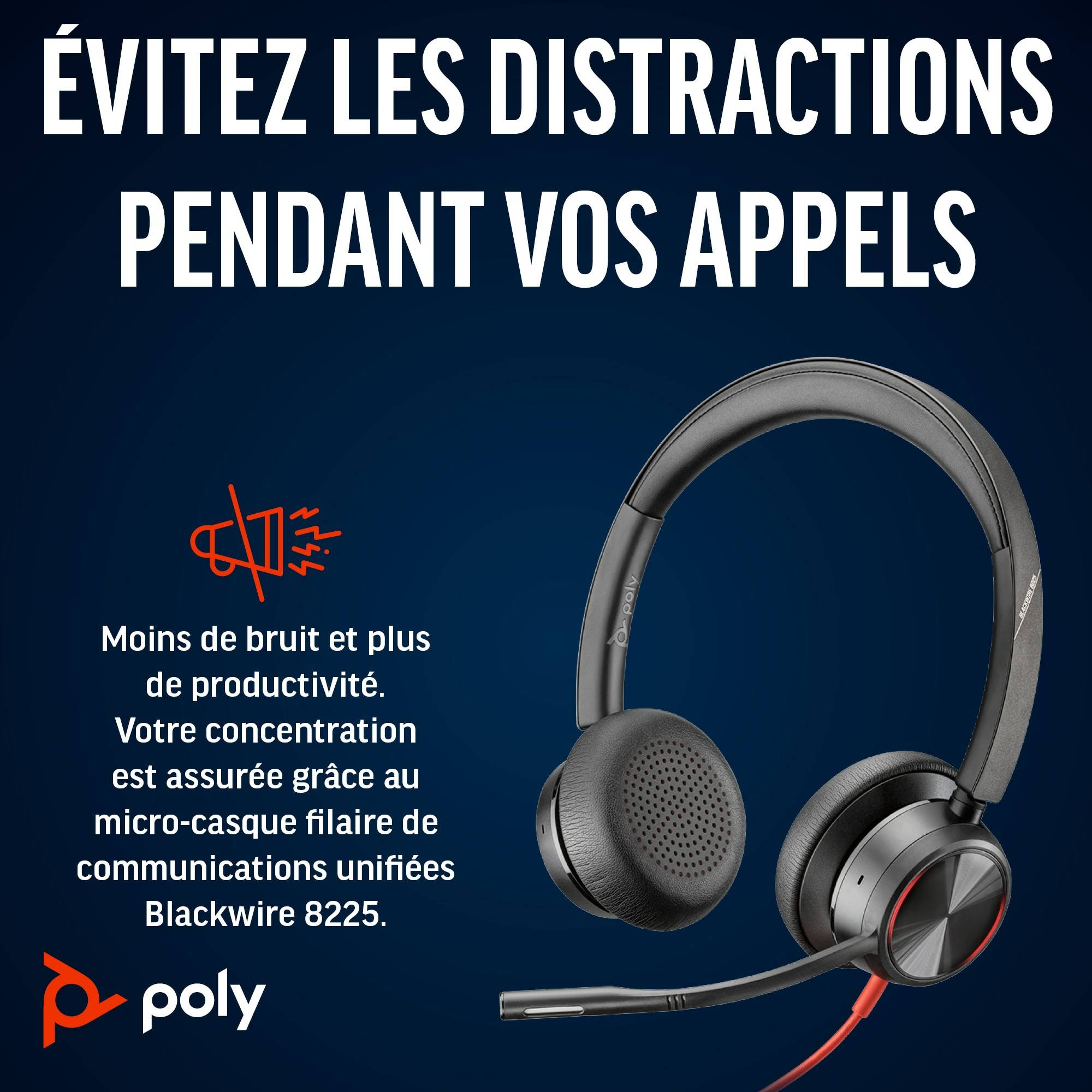 Rca Informatique - image du produit : POLY BW 8225 STEREO -M USB-C HS +USB-C/A