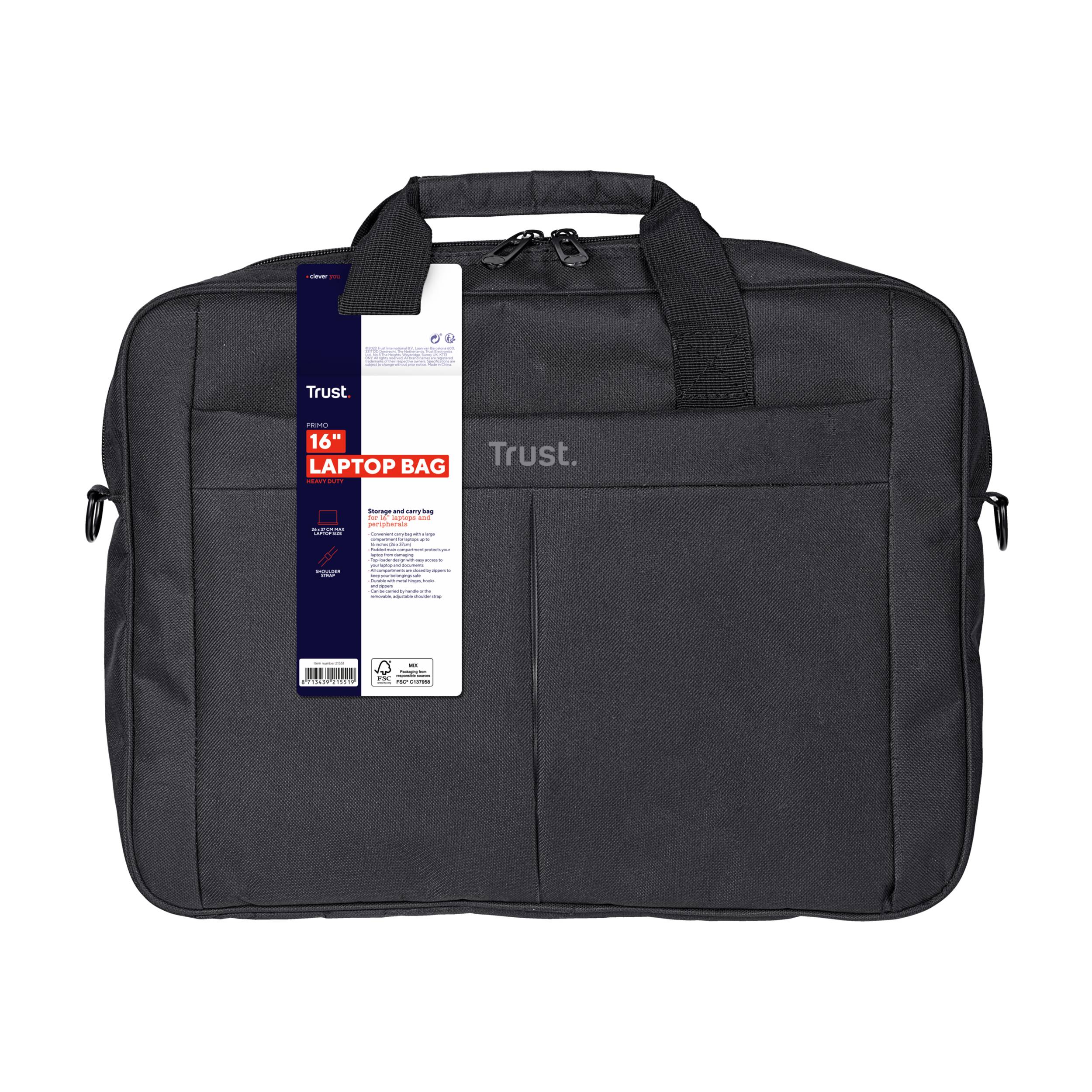 Rca Informatique - image du produit : PRIMO CARRY BAG FOR 16IN LAPTOPS BQ 20