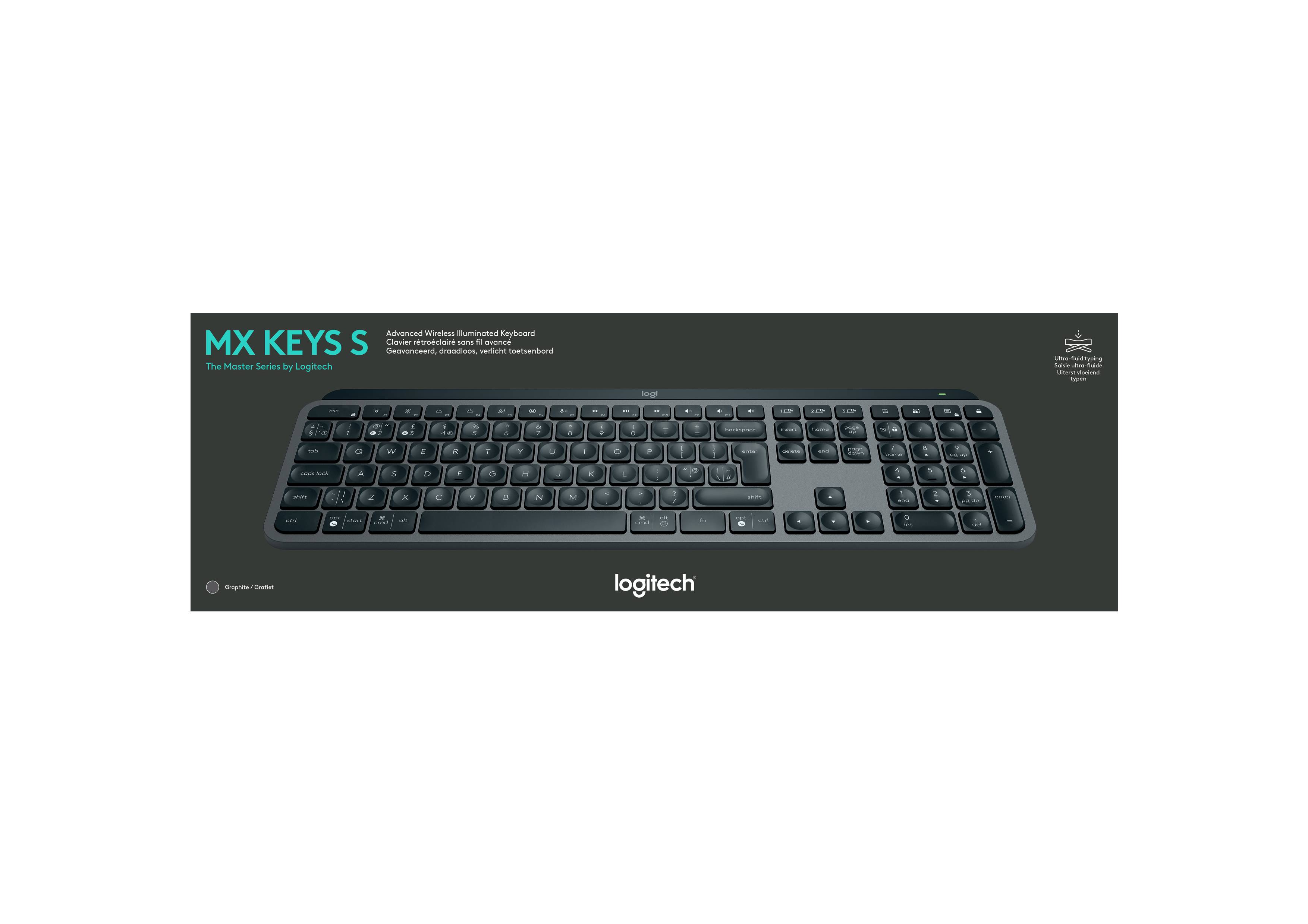 Rca Informatique - image du produit : MX KEYS S - GRAPHITE - US INTL - BT N/A - INTNL-973