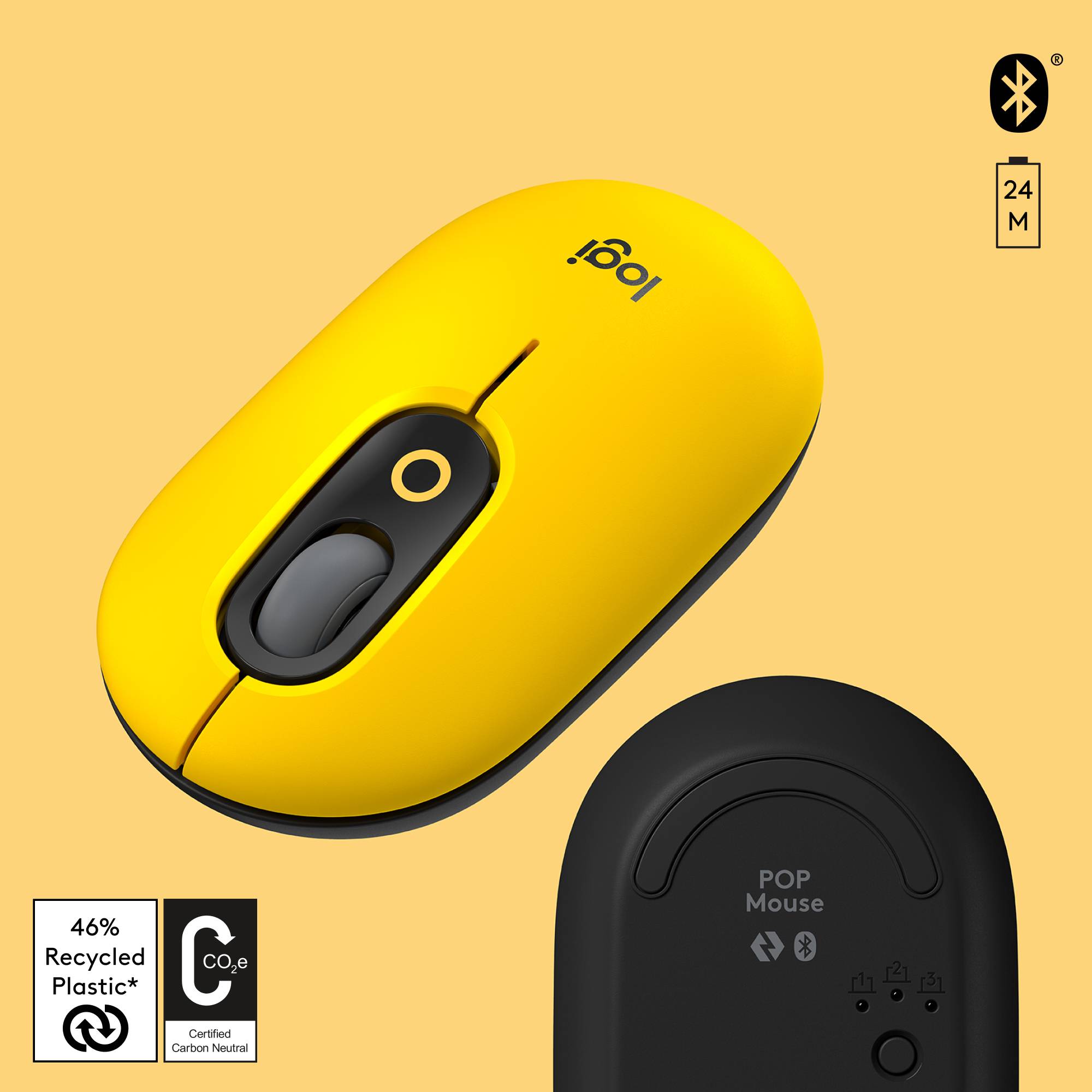 Rca Informatique - image du produit : POP MOUSE - BLAST-YELLOW -EMEA