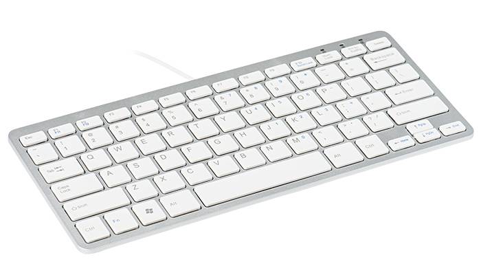 Rca Informatique - image du produit : R-GO COMPACT KEYBOARD WHITE WIRED