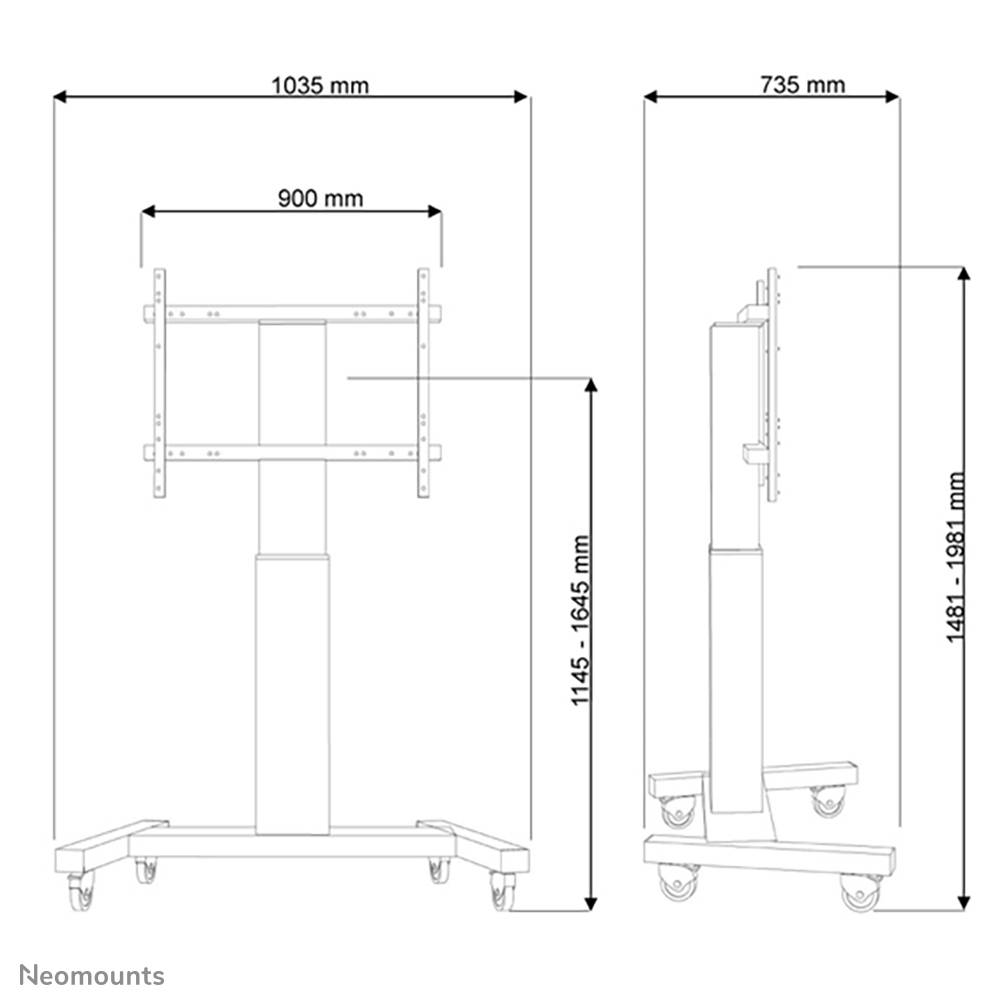 Rca Informatique - image du produit : MOTORISED MOBILE FLOOR STAND - VESA 200X200 UP TO 800X600