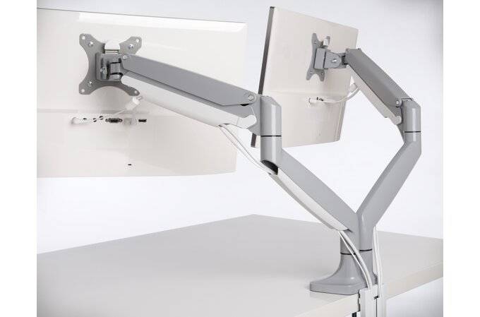 Rca Informatique - image du produit : ONE-TOUCH HEIGHT ADJUSTABLE DUAL MONITOR ARM