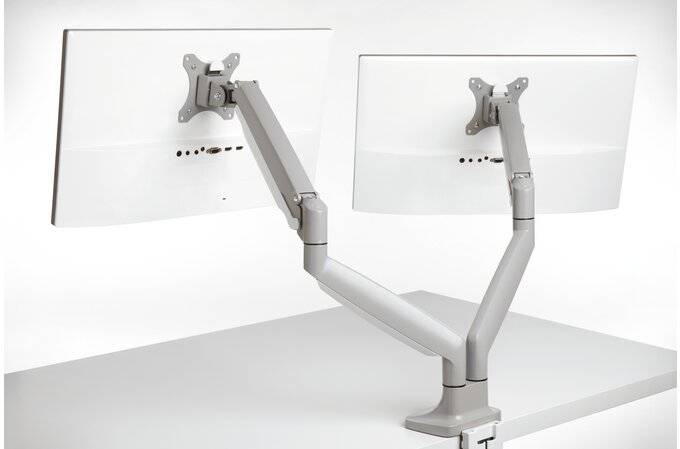 Rca Informatique - image du produit : ONE-TOUCH HEIGHT ADJUSTABLE DUAL MONITOR ARM