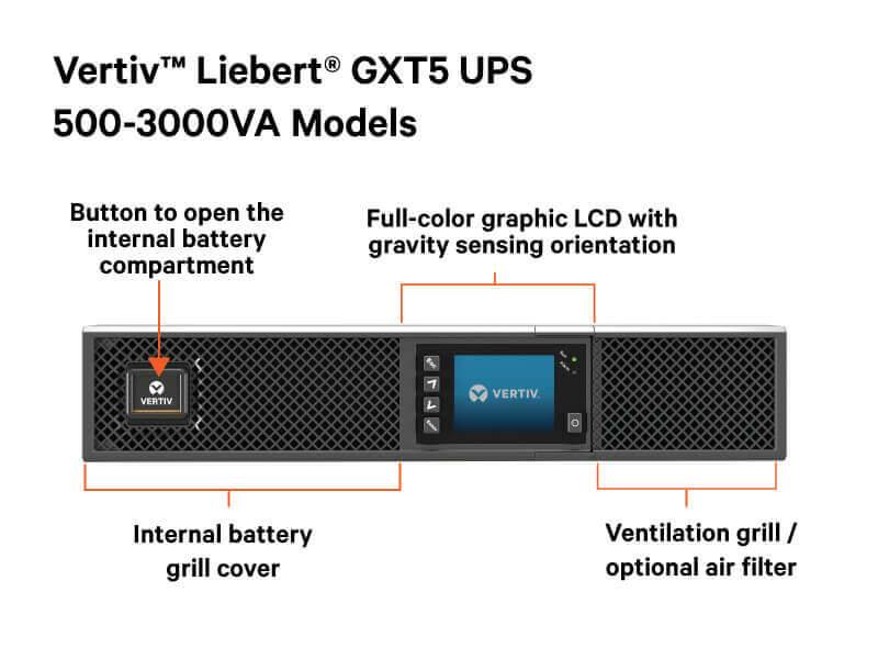 Rca Informatique - image du produit : LIEBERT GXT5 1PH UPS 3KVA INPUT PLUG IEC C20 INLET 2U OUT 230V