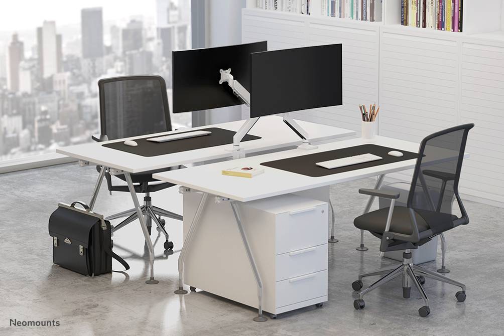 Rca Informatique - image du produit : NEOMOUNTS FLAT SCREEN DESK 10-49IN CLAMP/GROMMET WHITE