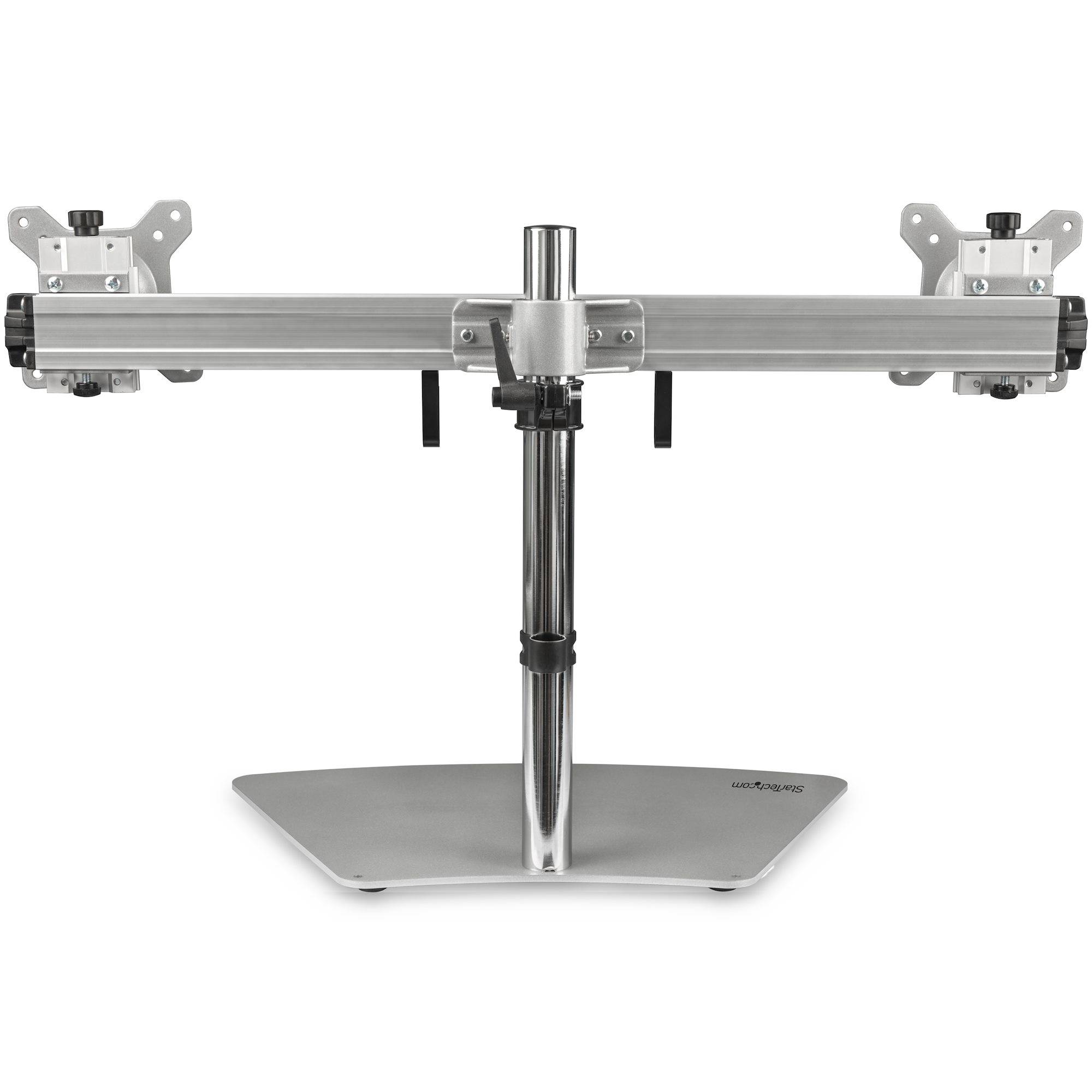 Rca Informatique - image du produit : DUAL-MONITOR STAND - HORIZONTAL FOR UP TO 24IN MONITORS - SILVER