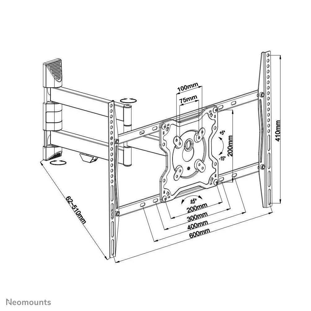 Rca Informatique - image du produit : FLAT SCREEN WALL MOUNT 3PIVOTS TILTABLE