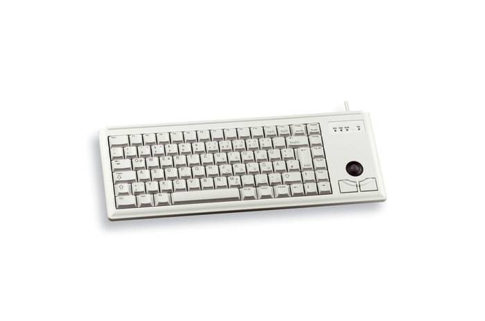 Rca Informatique - image du produit : KEYBOARD USB GER MX-GOLD SLIMLINE LIGHT GREY W/ TRACKBALL