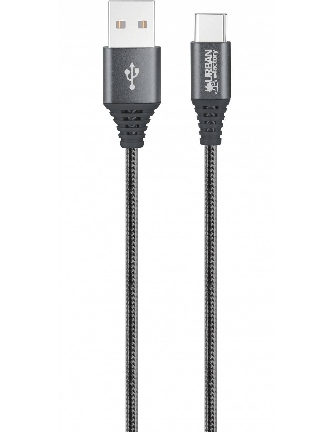 Rca Informatique - Image du produit : BRAIDED NYLON CABLE BRAID USB-C 1.50M