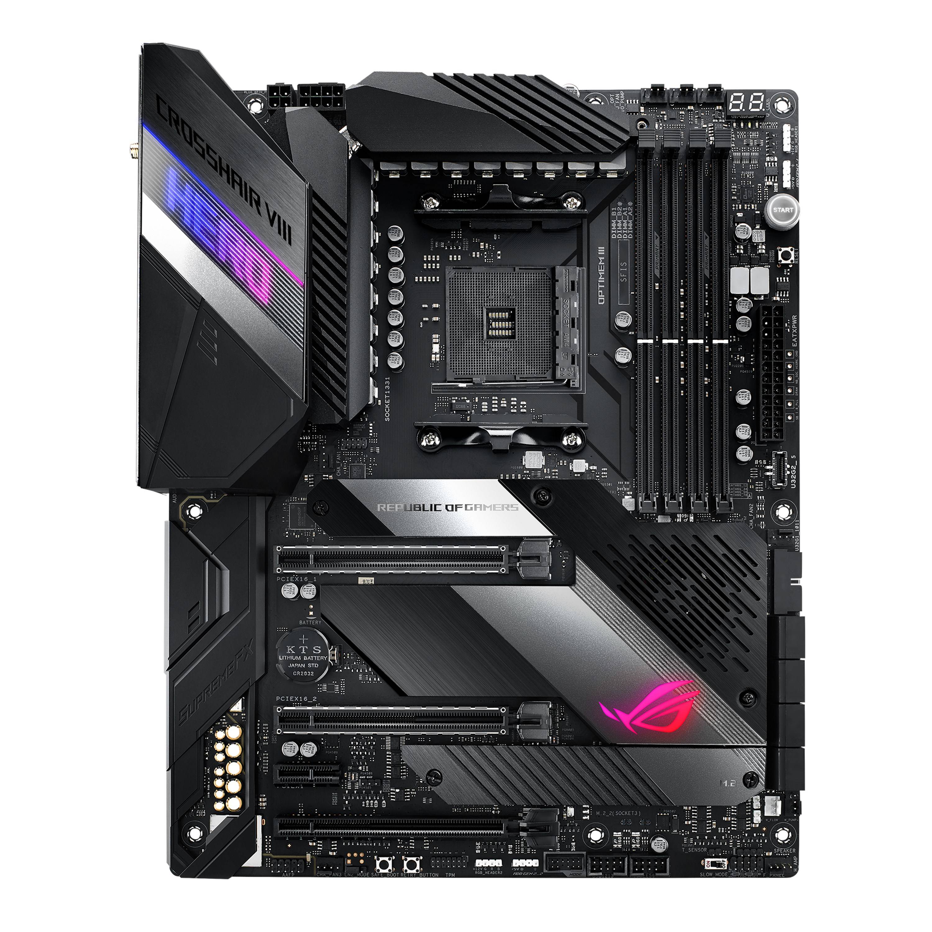 Rca Informatique - Image du produit : ROG CROSSHAIRVIII HERO WIFI AM4 ATX SND+WLN+U3.1+M2 SATA6 DDR4