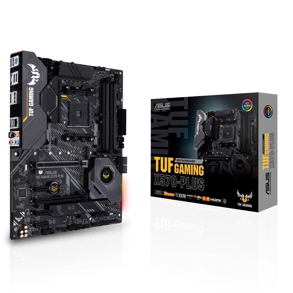 Rca Informatique - image du produit : TUF GAMING X570-PLUS AM4 ATX SND+GLN+U3.1+M2 SATA6 DDR4