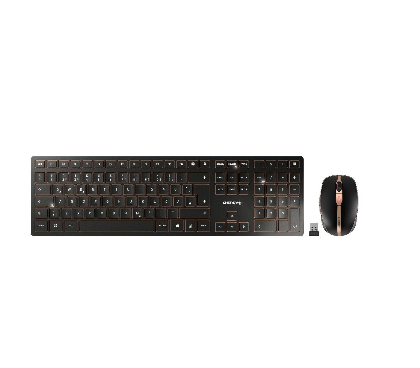 Rca Informatique - image du produit : CHERRY DW 9000 SLIM DESKTOP SET STANDS KEYBOARD AND MOUSE SET WI