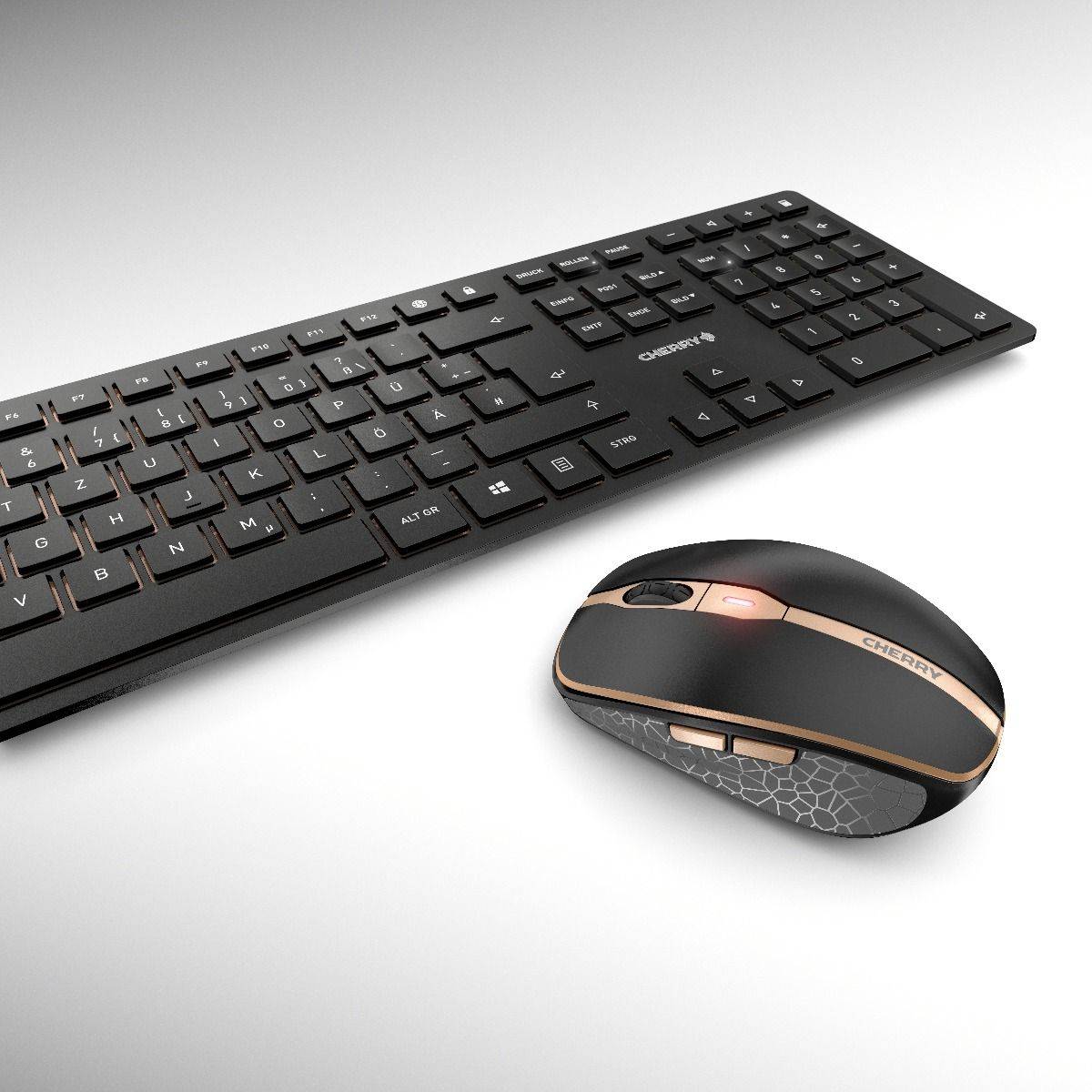 Rca Informatique - image du produit : CHERRY DW 9000 SLIM DESKTOP SET STANDS KEYBOARD AND MOUSE SET WI