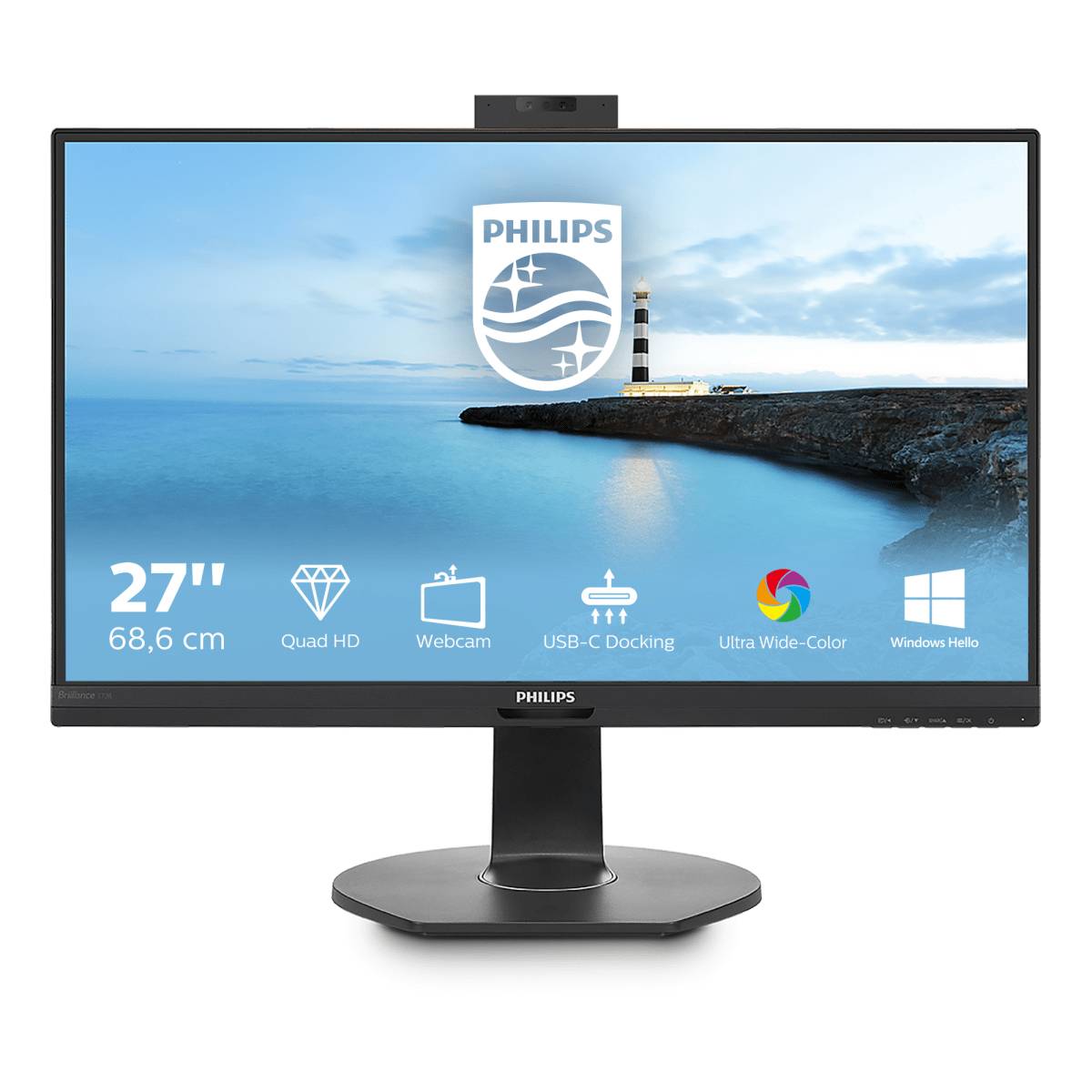 Rca Informatique - image du produit : 272B7QUBHEB/00 27IN IPS QHD 350CD/5MS/HDMI/DP/USB-C/4USB/HAS