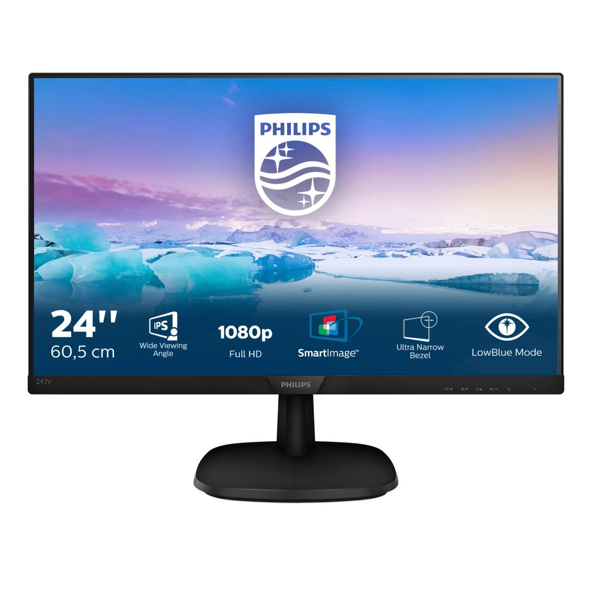 Rca Informatique - image du produit : 243V7QDSB/00 23.8IN IPS FHD 250CD/4MS/HDMI/VGA/DVI-D