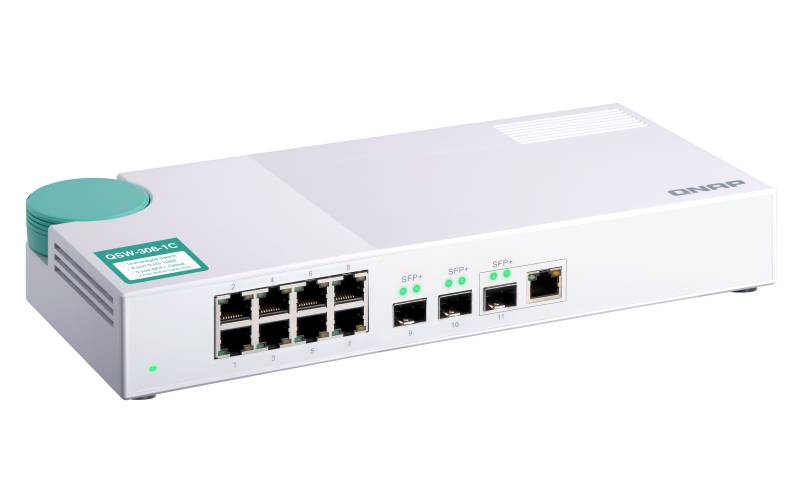 Rca Informatique - image du produit : QSW-308-1C SWITCH 8PORT 1GBPS 3PORT SFP+ 1RJ45 10G COMBOPORT