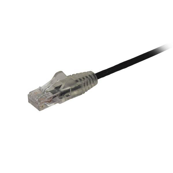 Rca Informatique - image du produit : 0.5M SLIM CAT6 CABLE - BLACK SNAGLESS - 28 AWG COPPER WIRE