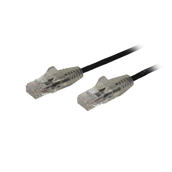 Rca Informatique - image du produit : 0.5M SLIM CAT6 CABLE - BLACK SNAGLESS - 28 AWG COPPER WIRE