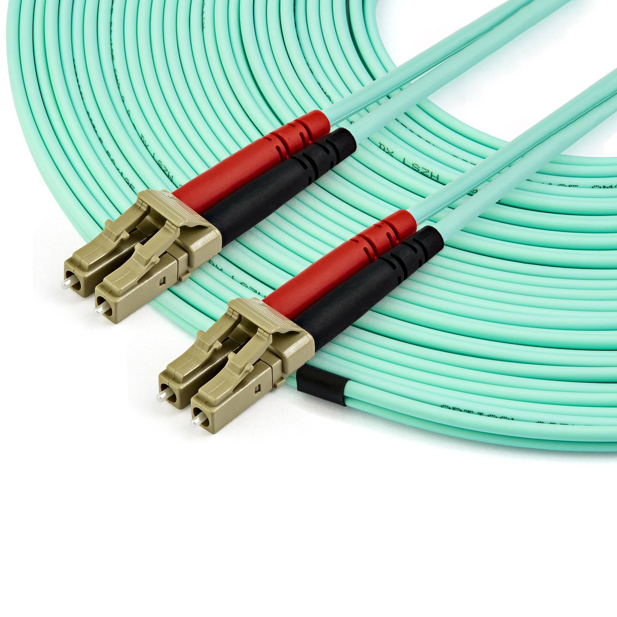 Rca Informatique - image du produit : 15M OM3 FIBER OPTIC PATCH CORD - AQUA - LC/LC - 50/125 - 10GB