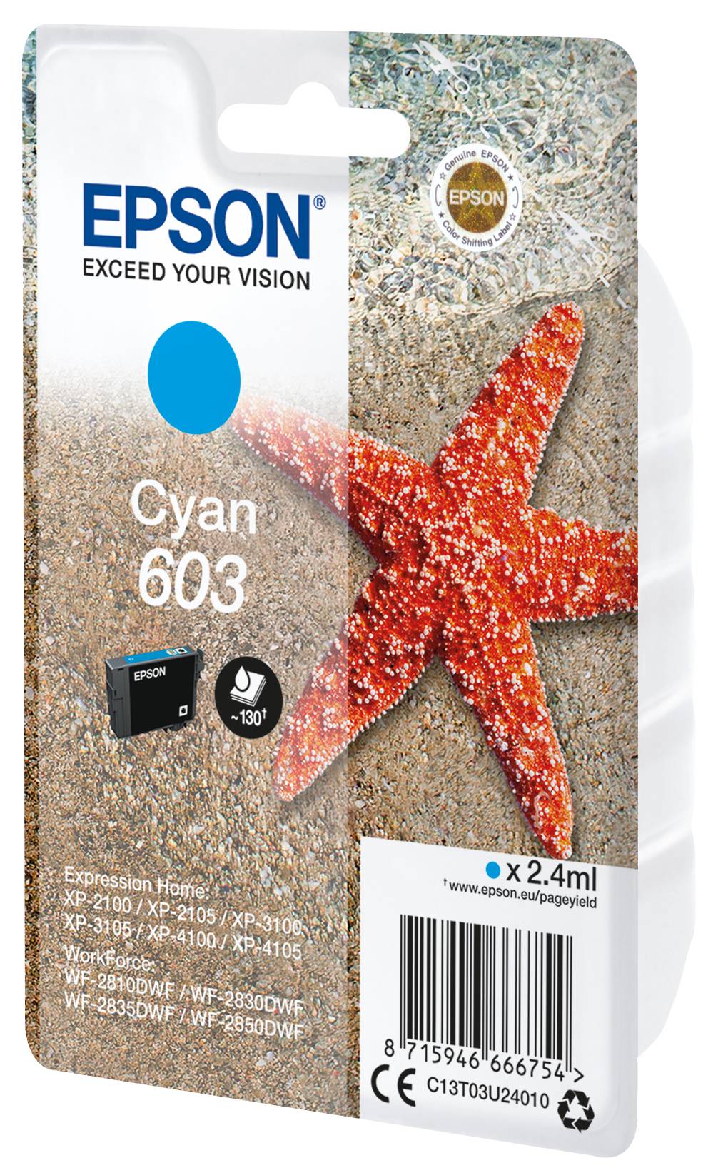 Rca Informatique - image du produit : SINGLEPACK CYAN 603 INK .