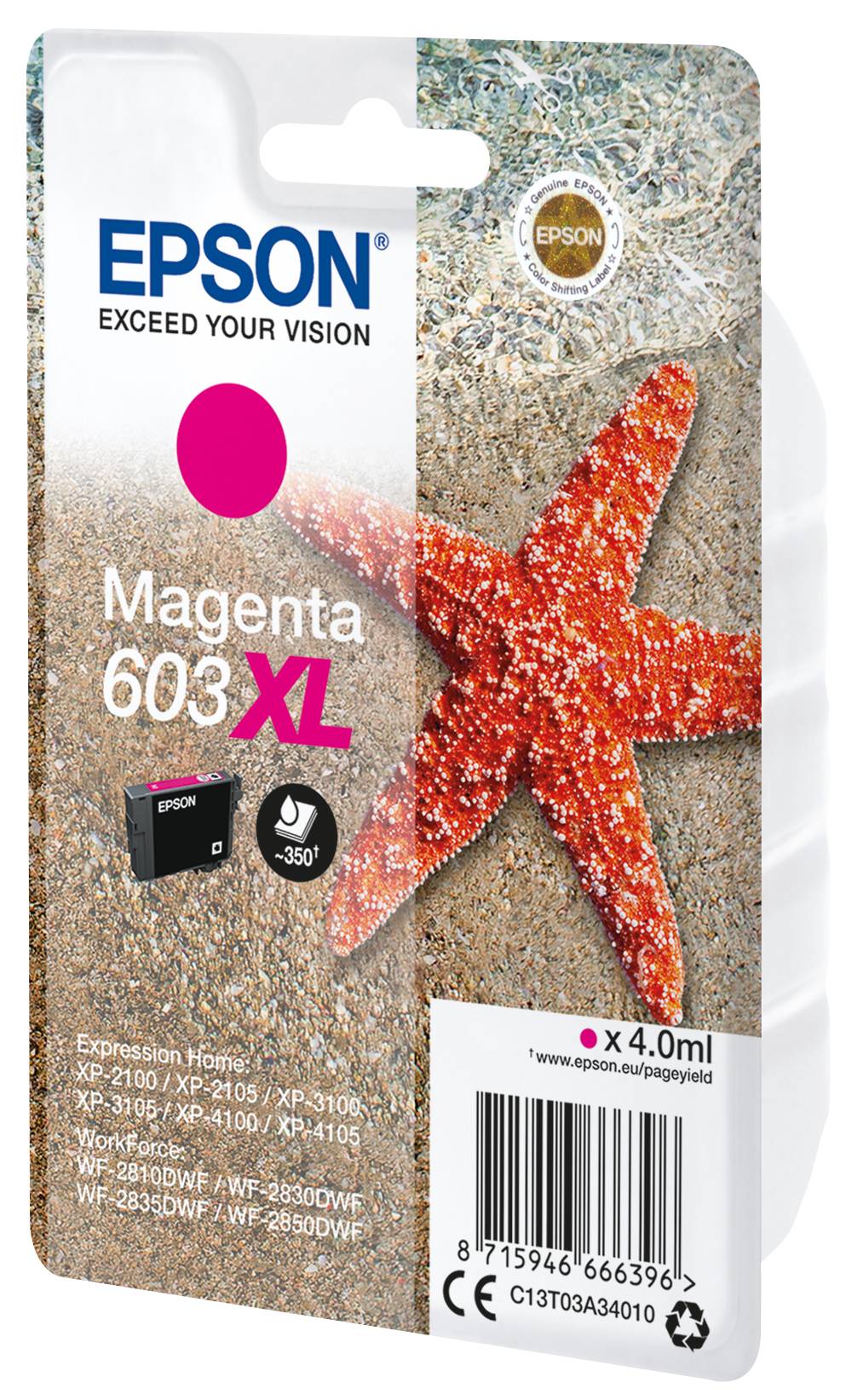 Rca Informatique - image du produit : SINGLEPACK MAGENTA 603XL INK .