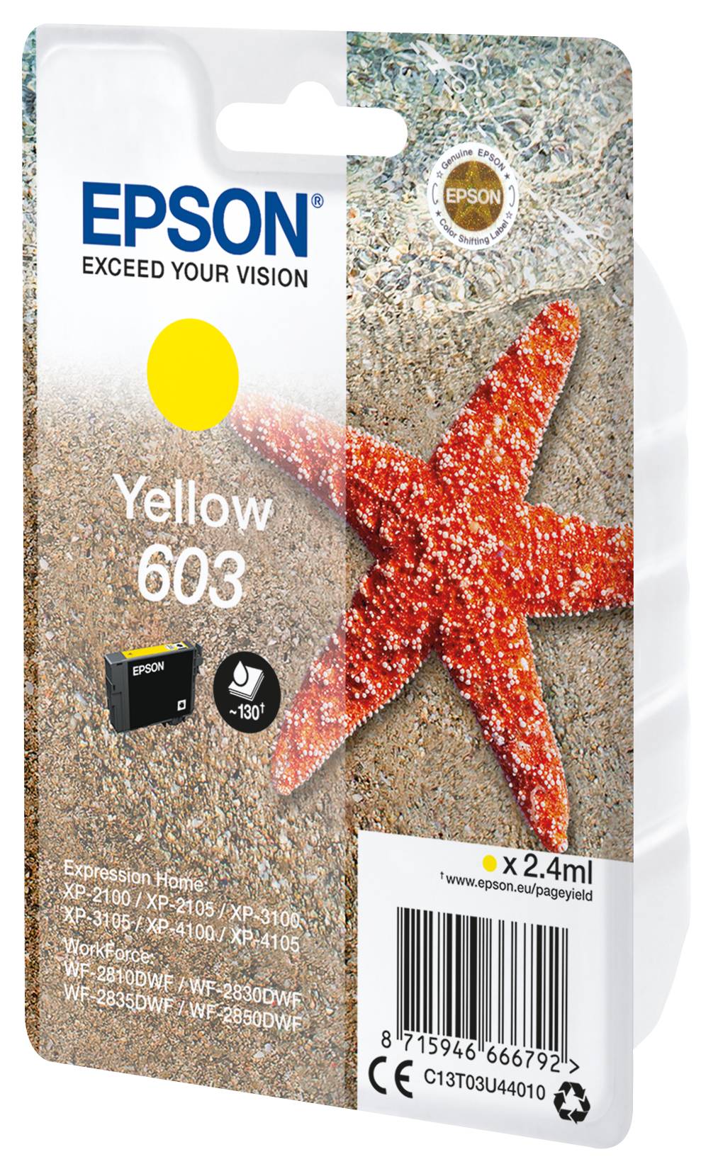 Rca Informatique - image du produit : SINGLEPACK YELLOW 603 INK .