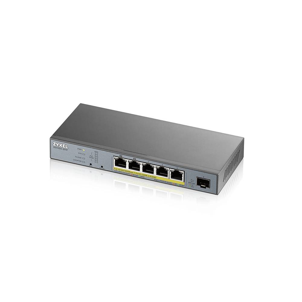 Rca Informatique - Image du produit : 6 PORT MANAGED CCTV POE SWITCH LONG RANGE 60W 802.3BT