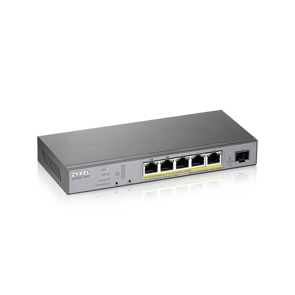 Rca Informatique - image du produit : 6 PORT MANAGED CCTV POE SWITCH LONG RANGE 60W 802.3BT