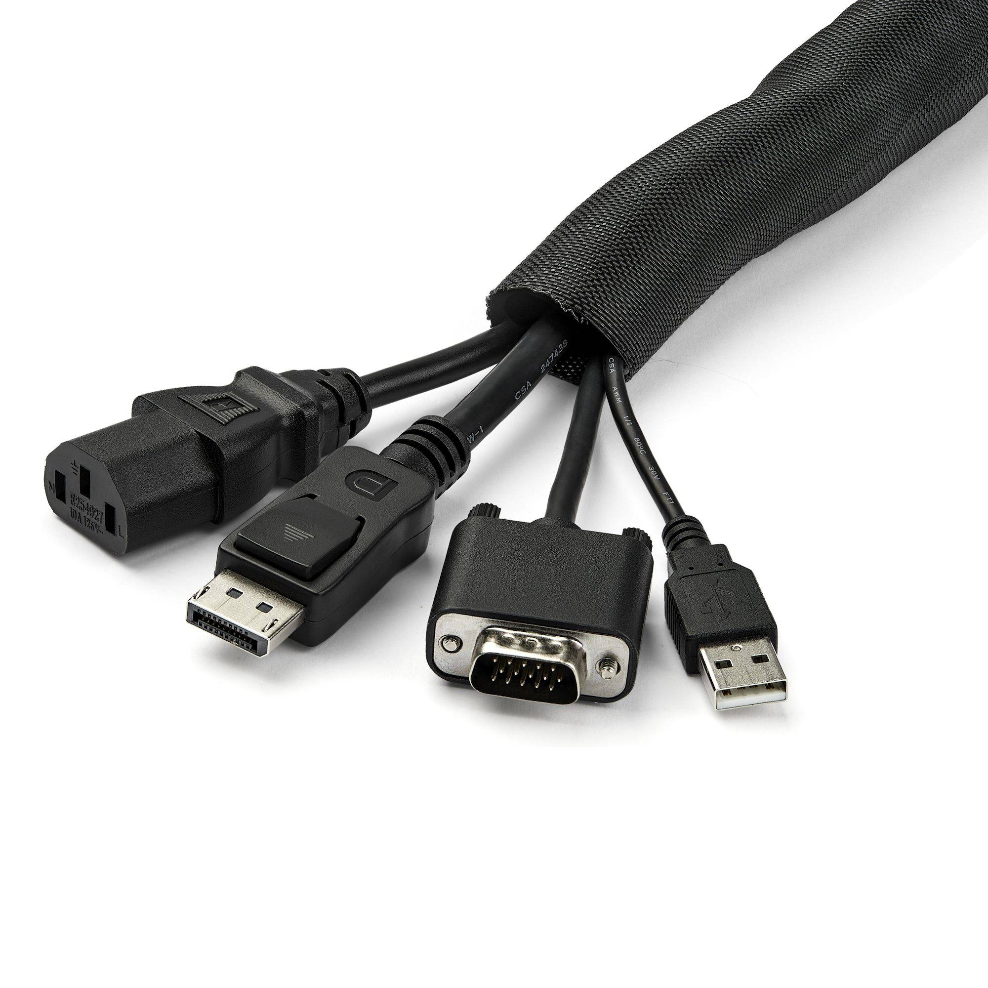 Rca Informatique - image du produit : CABLE MANAGEMENT SLEEVE-15 FT /4.6M CORD CONCEALER - TRIMMABLE