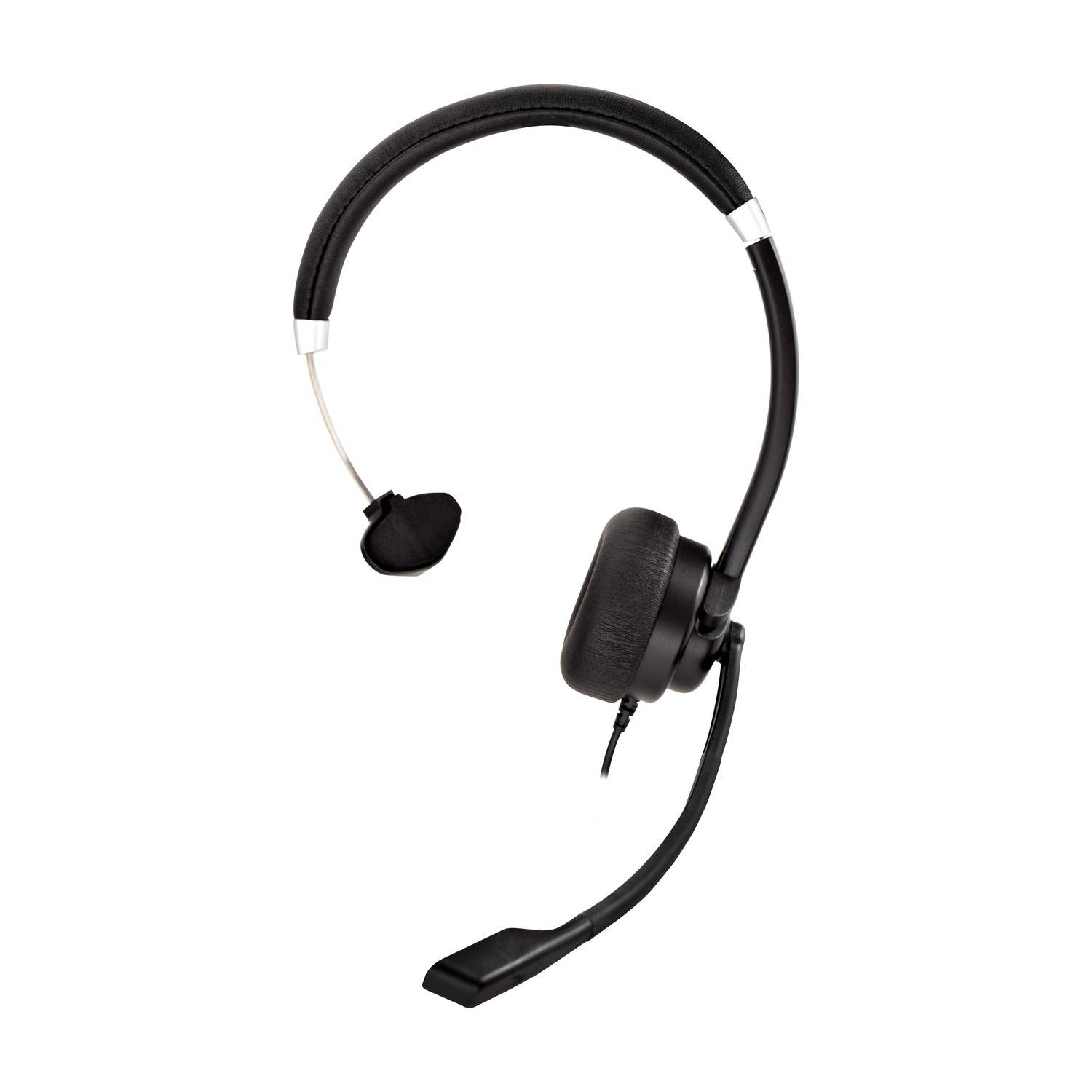 Rca Informatique - image du produit : MICRO CASQUE MONO DELUXE USB VOL CTRL NOIR 1.8M