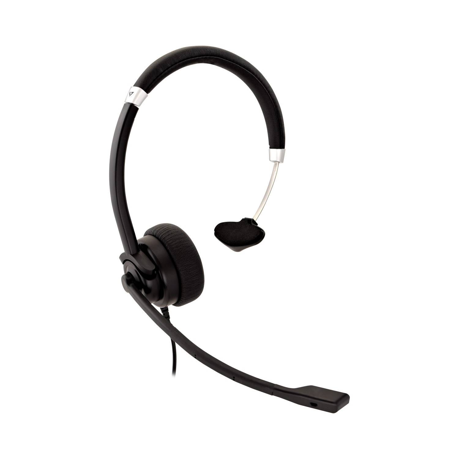 Rca Informatique - image du produit : MICRO CASQUE MONO DELUXE JACK 3.5MM VOL CTRL NOIR 1.8M