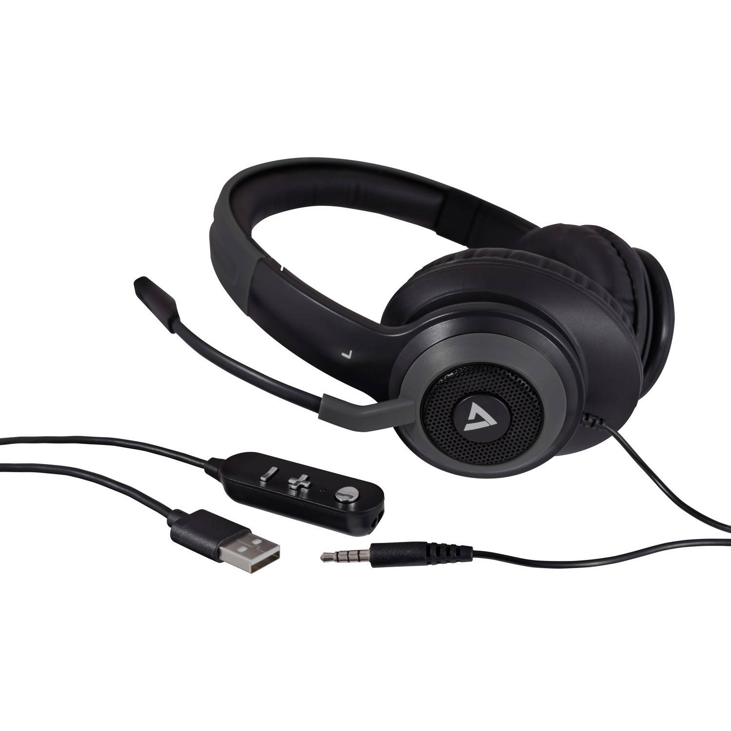 Rca Informatique - image du produit : MICRO CASQUE PROFESIONNAL JACK USB NOIR ET GRIS