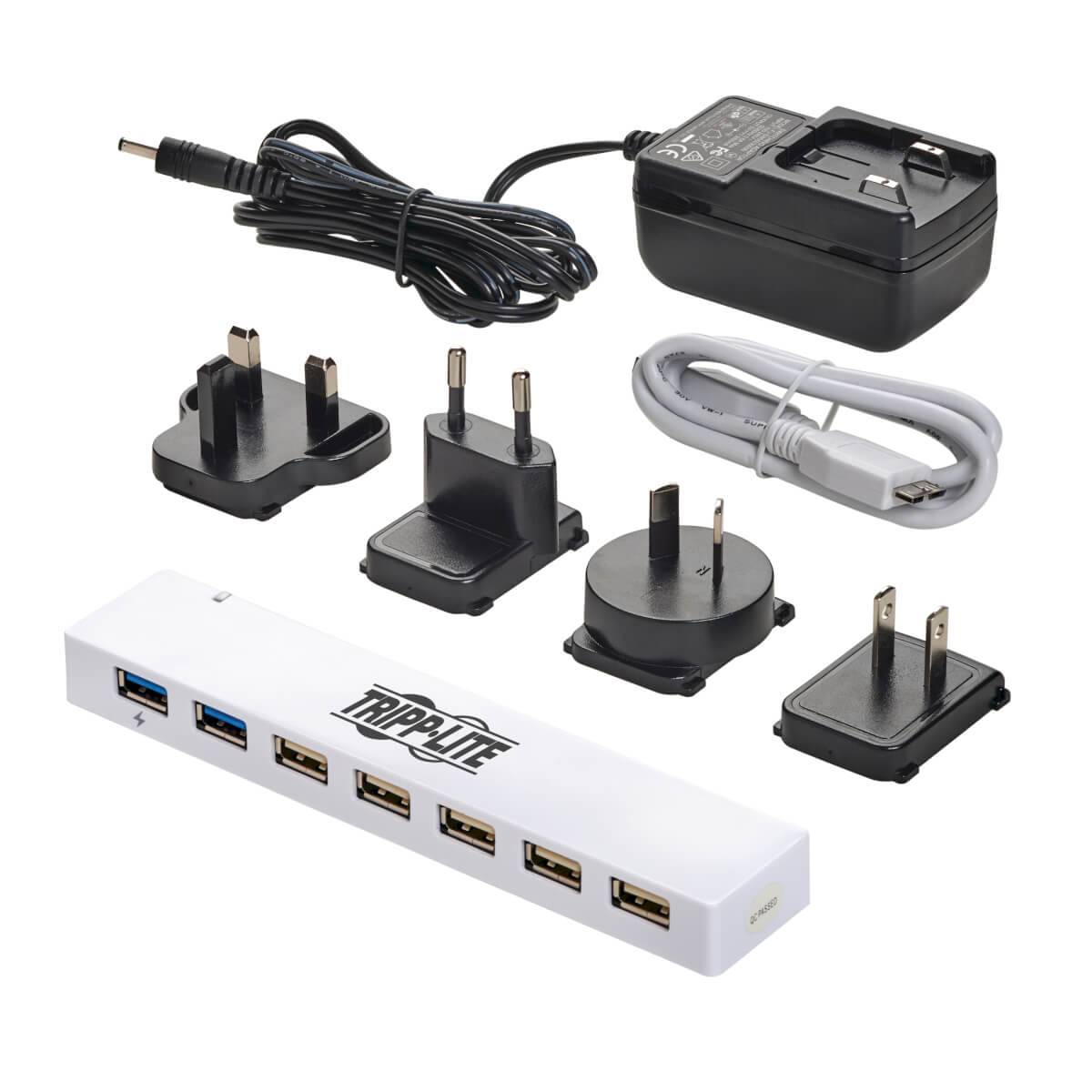 Rca Informatique - image du produit : 7-PT USB 3.0/USB 2.0 COMBO HUB 2 USB 3.0 / 5 USB 2.0 PORTS