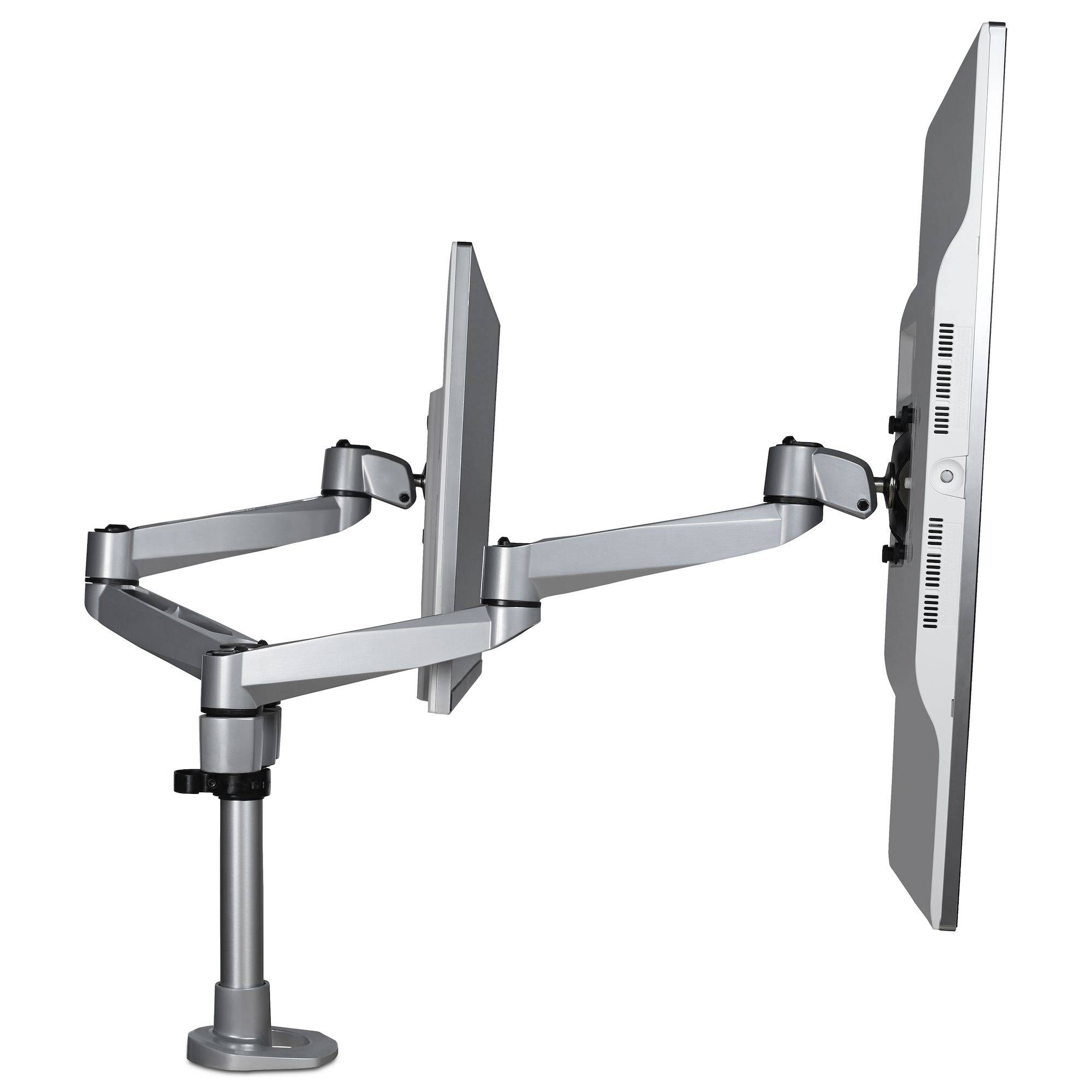 Rca Informatique - image du produit : DESK MOUNT DUAL MONITOR ARM FOR UP TO 27IN VESA MONITORS