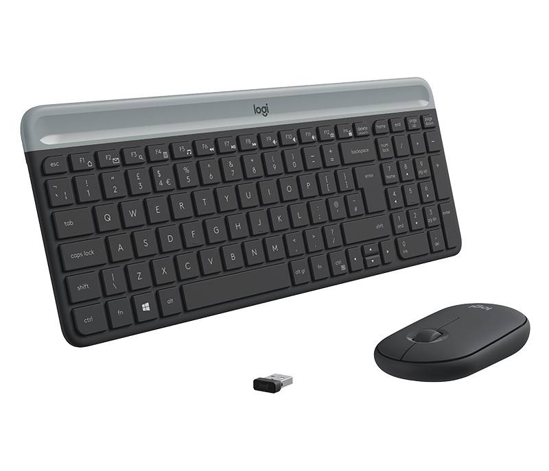 Rca Informatique - Image du produit : SLIM WRLS KEYBOARD MOUSE COMBO MK470 - GRAPHITE - CH - CENTRAL