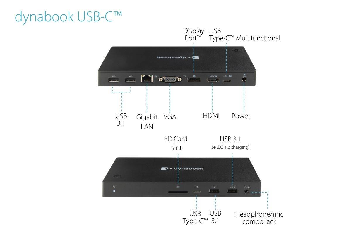 Rca Informatique - image du produit : USB-C DOCK 1X DISPLAYPORT 1XHDMI 1XVGA