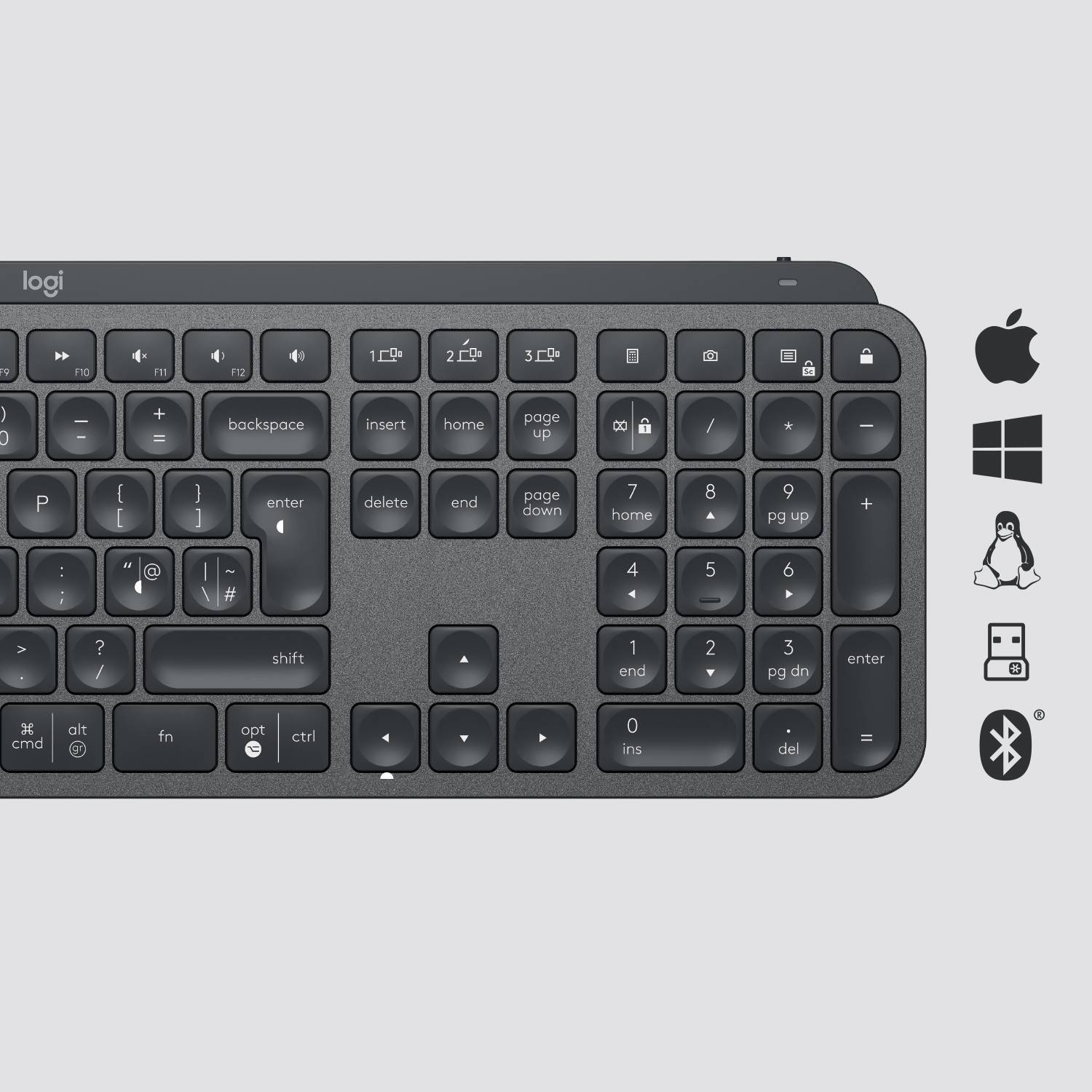 Rca Informatique - image du produit : MX KEYS ADVA.WRLS ILLUM.KEYB. GRAPH CH 2.4GHZ/BT N/A CENTRAL