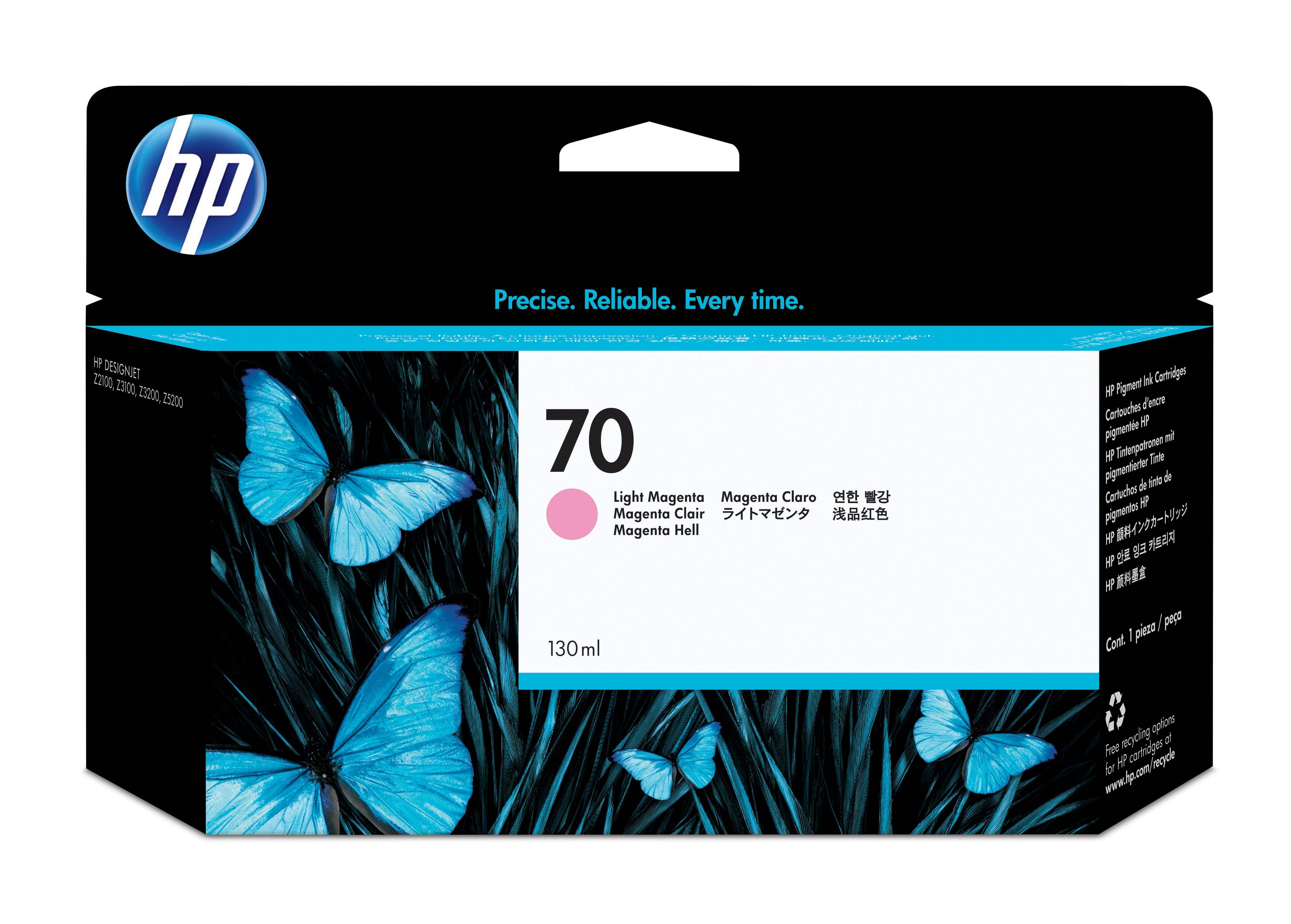 Rca Informatique - Image du produit : HP 70 130 ML LIGHT MAGENTA INK FOR DESIGNJET Z2100 Z3100