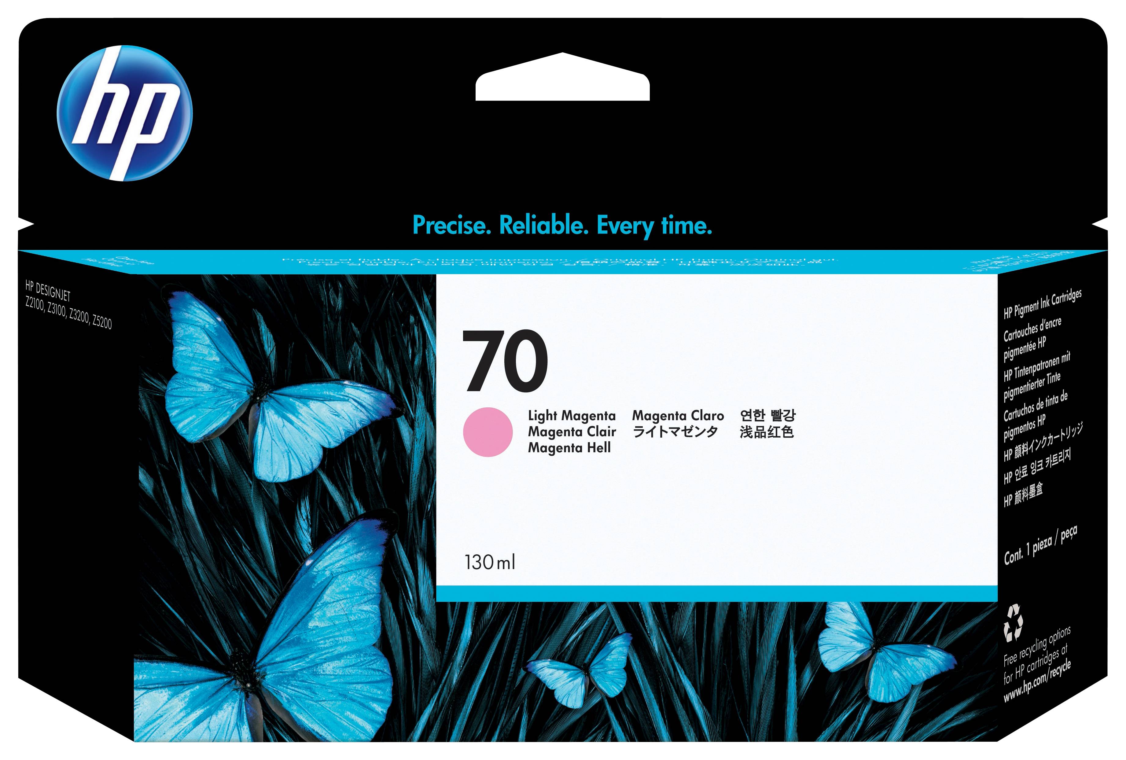 Rca Informatique - image du produit : HP 70 130 ML LIGHT MAGENTA INK FOR DESIGNJET Z2100 Z3100