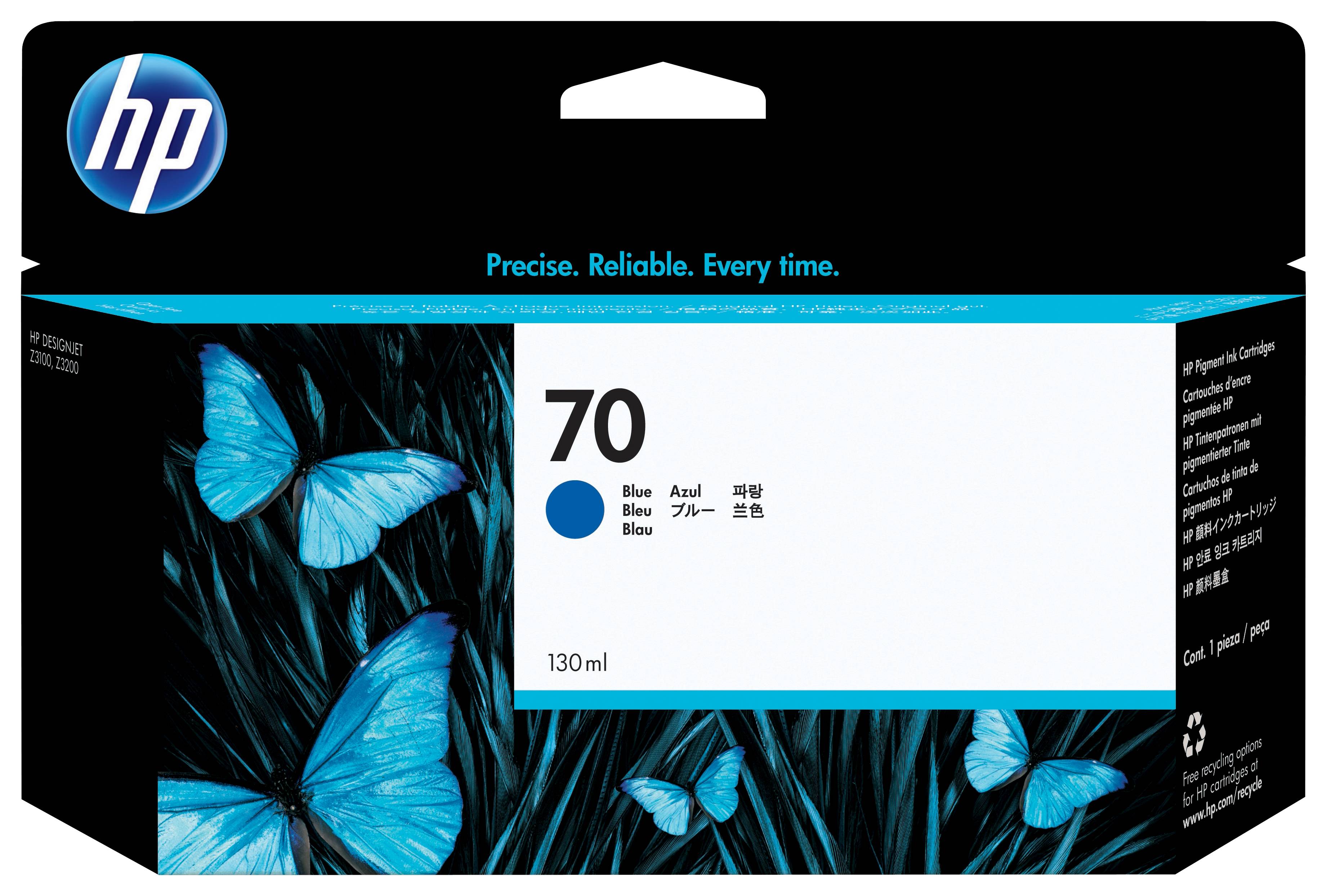 Rca Informatique - Image du produit : HP 70 130 ML BLUE INK FOR DESIGNJET Z2100 Z3100