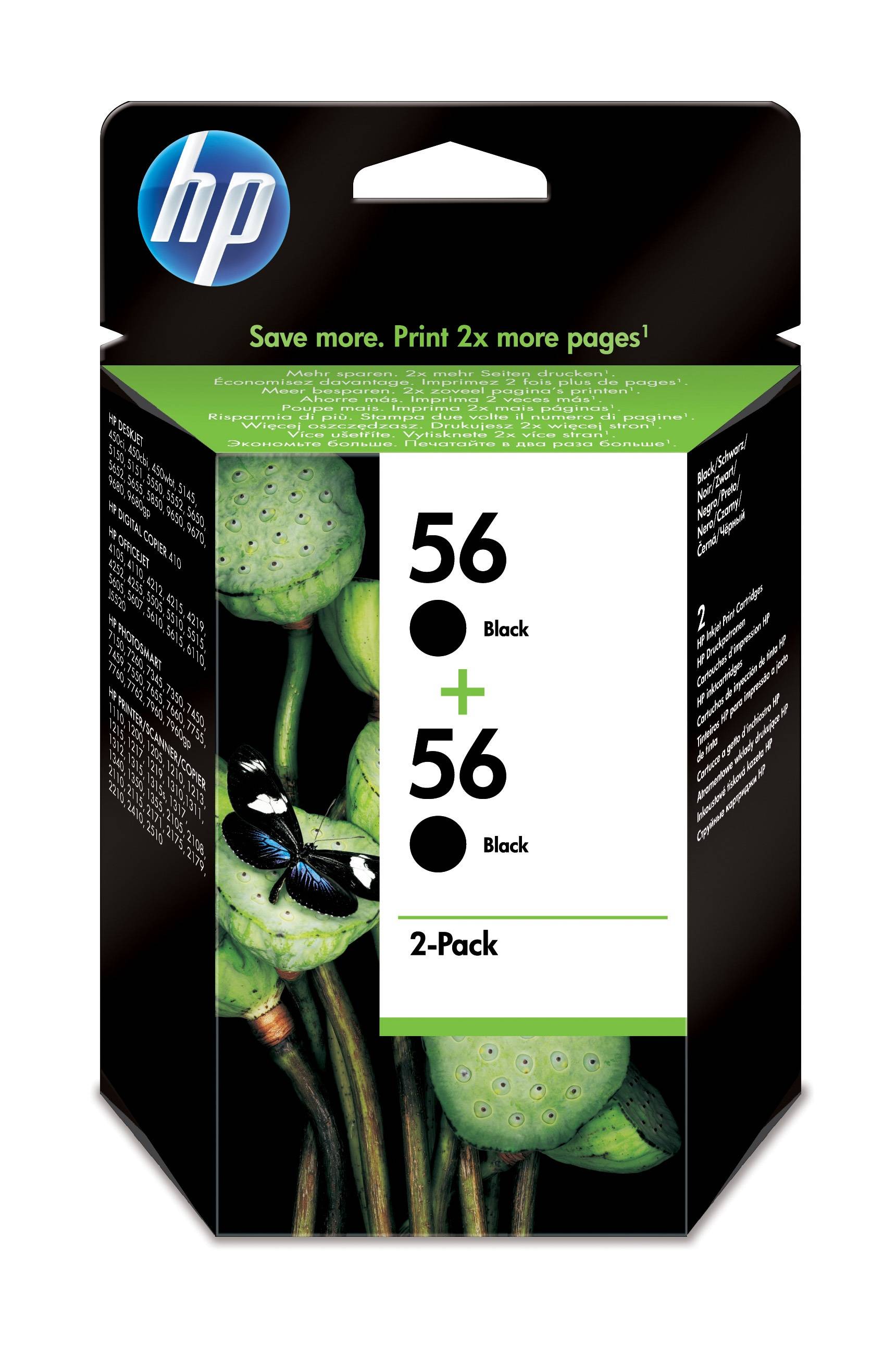 Rca Informatique - Image du produit : INK CARTRIDGE NO 56 BLACK 2- PACK