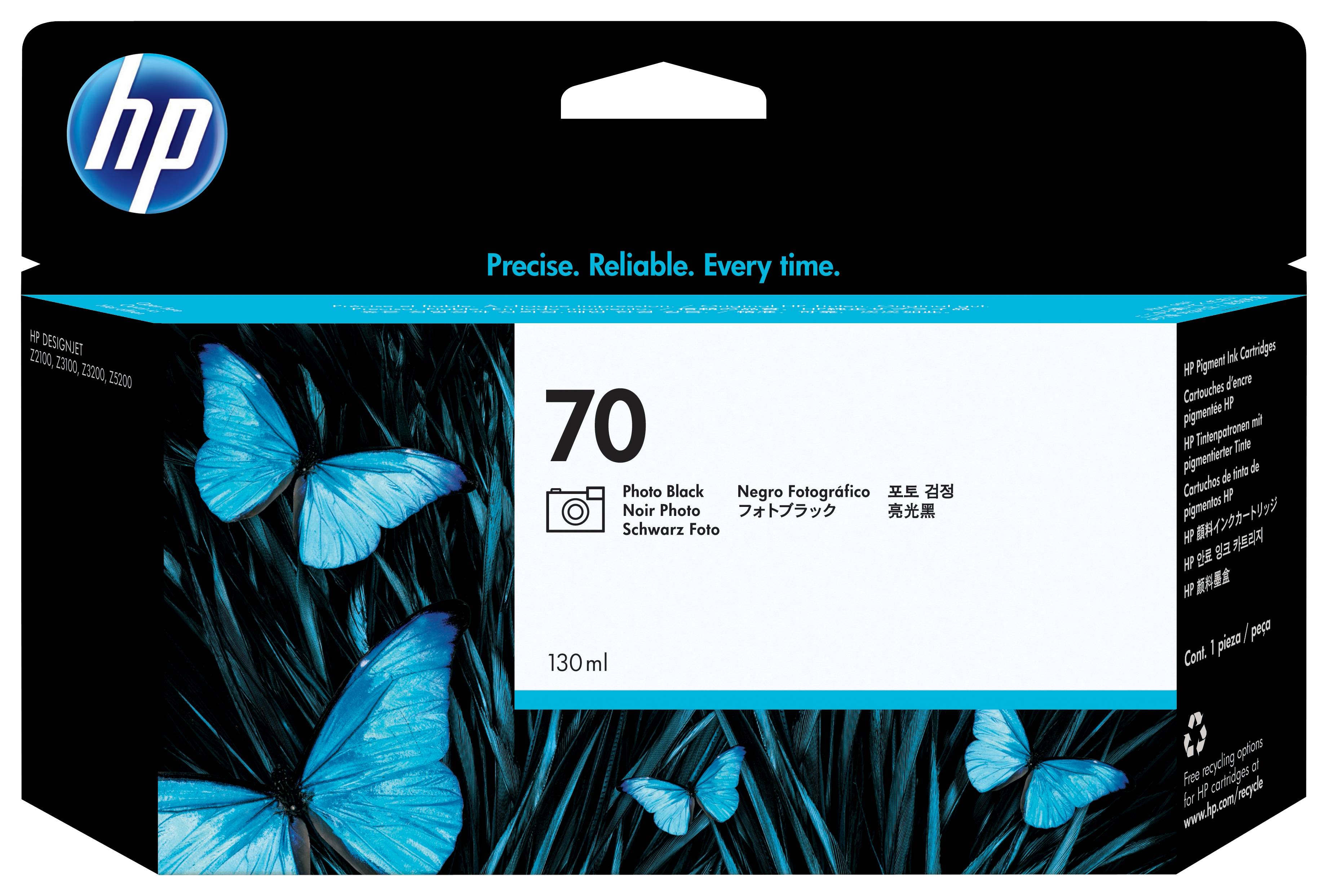 Rca Informatique - image du produit : HP 70 130 ML PHOTO BLACK INK FOR DESIGNJET Z2100 Z3100