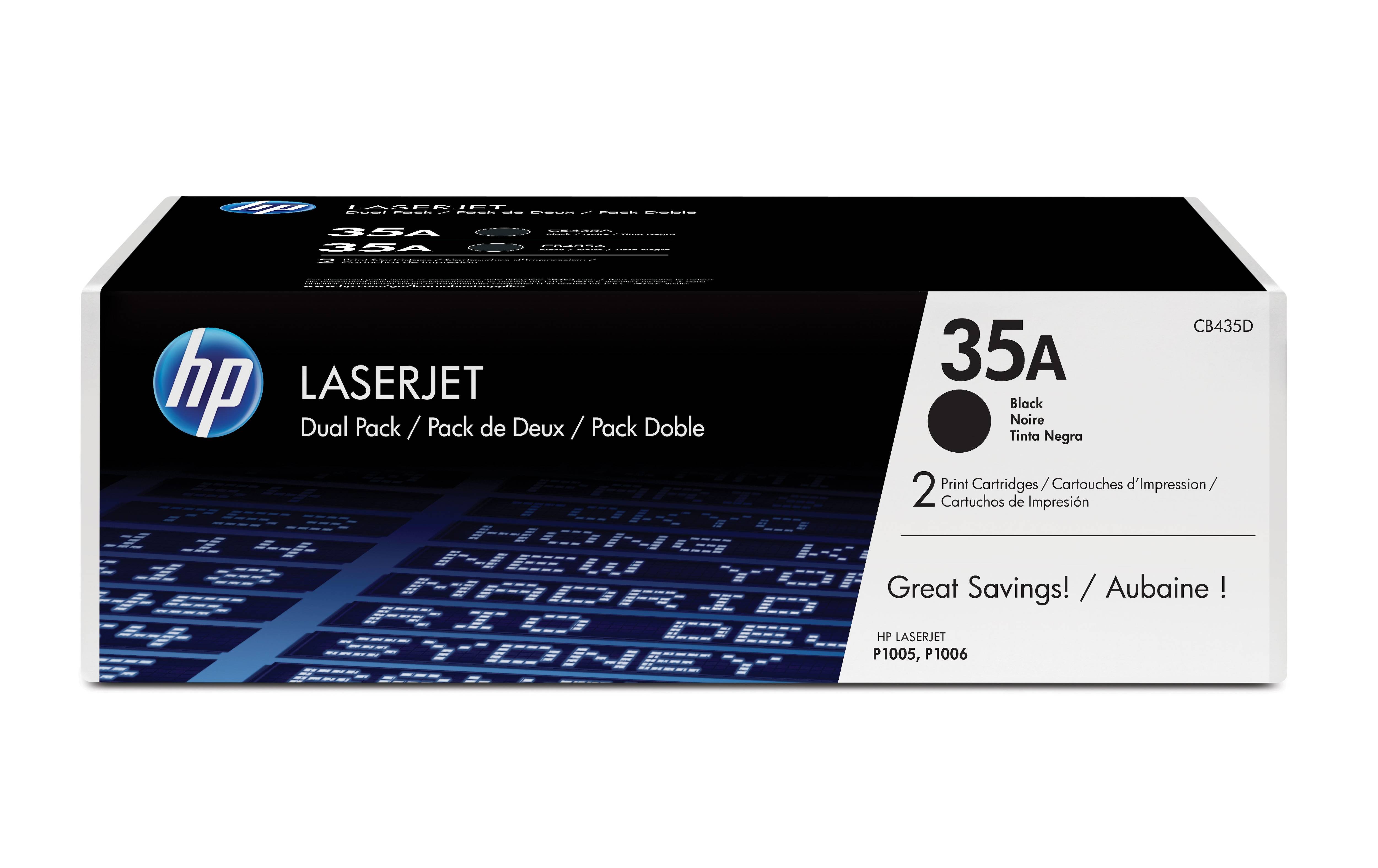 Rca Informatique - image du produit : TONER CARTRIDGE 35A BLACK DUAL PACK